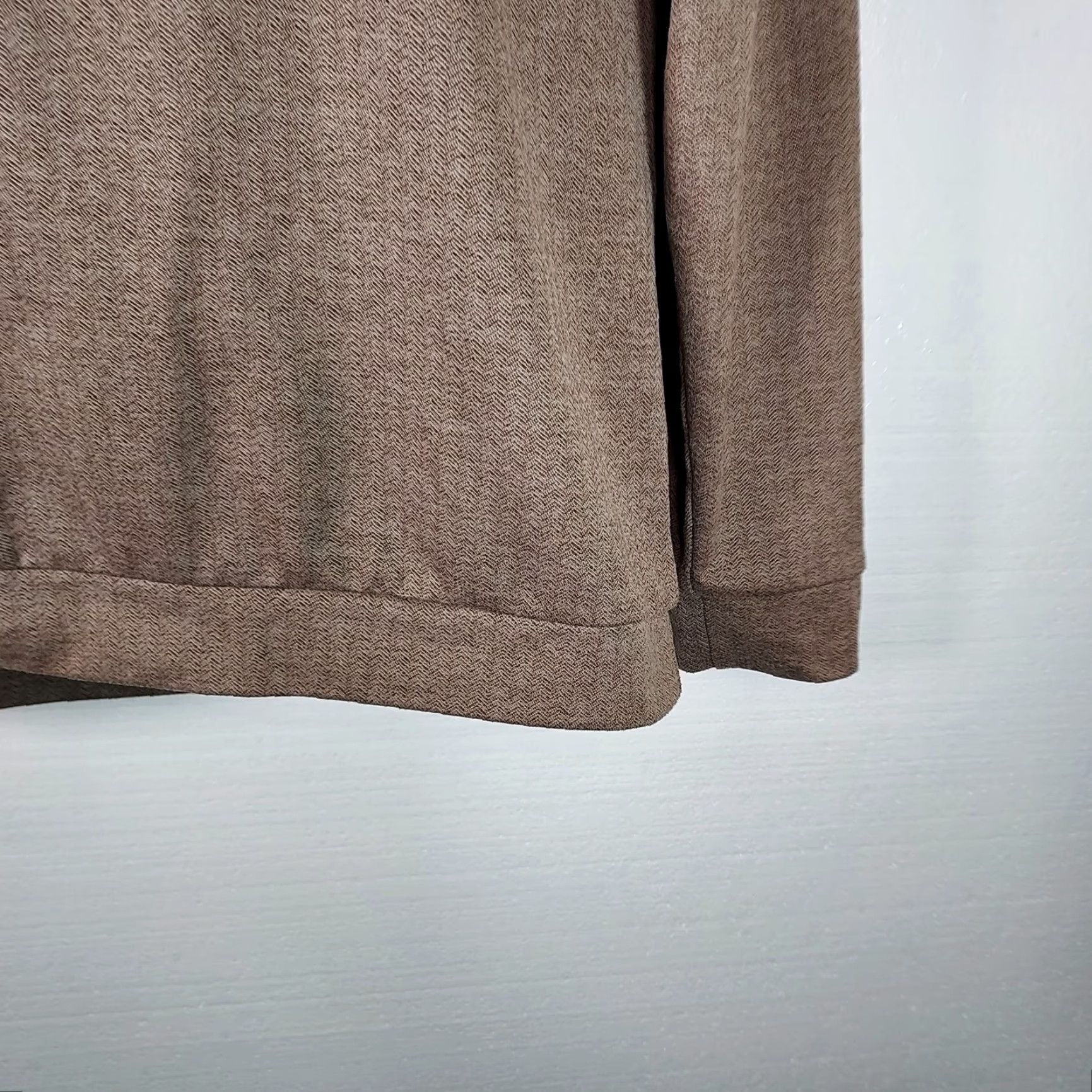 Roundtree & Yorke Roundtree & Yorke Performance Pullover Spandex 1/4 Snap Placket Brown L Large Mens Golf Activewear Mock Neck Knit Shirt Size US L / EU 52-54 / 3 - 3 Thumbnail