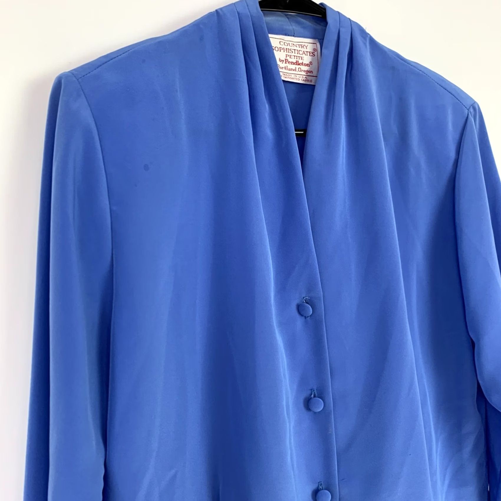 Pendleton VINTAGE Pendleton Country Sophisticates Periwinkle Blouse Shirt Women XS-ADJ 12 Size XL / US 12-14 / IT 48-50 - 2 Thumbnail