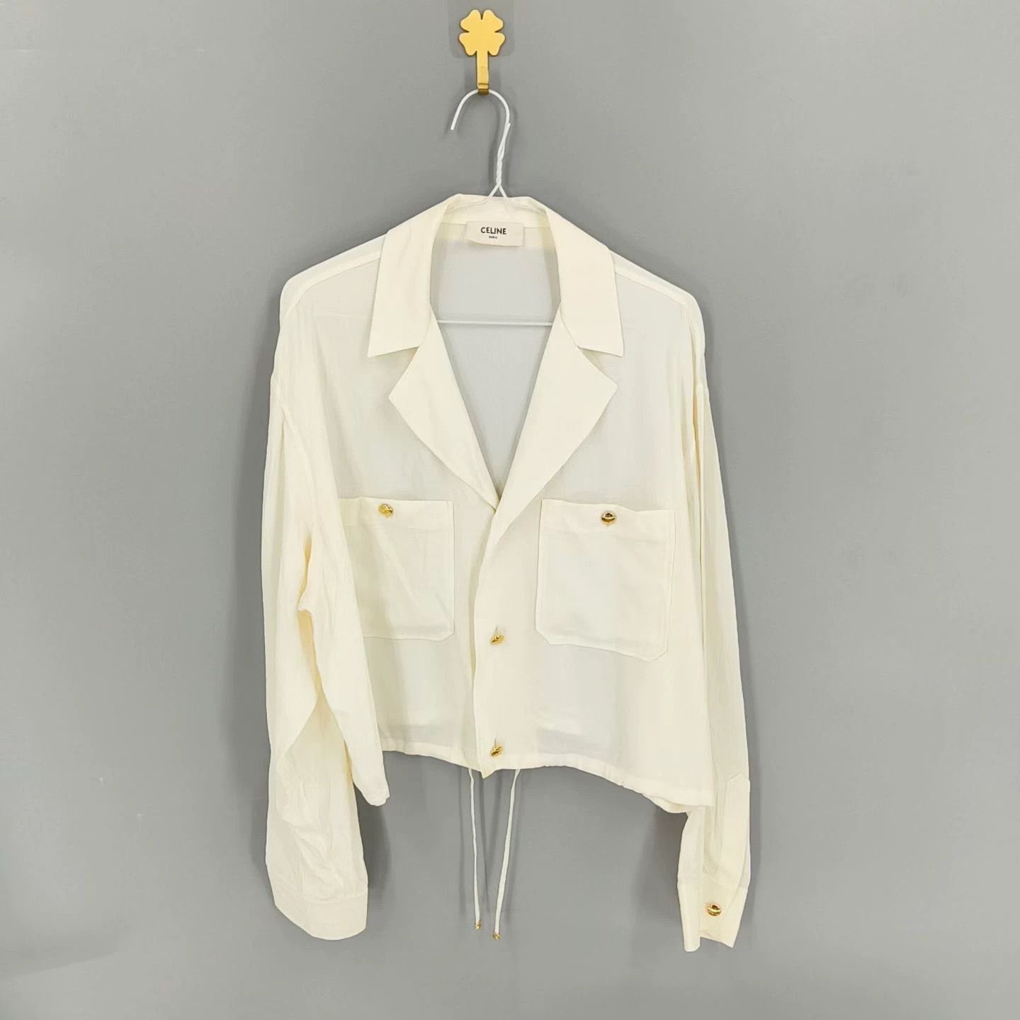 Celine Celine beige shirt with gold buttons Size XS / US 0-2 / IT 36-38 - 1 Thumbnail