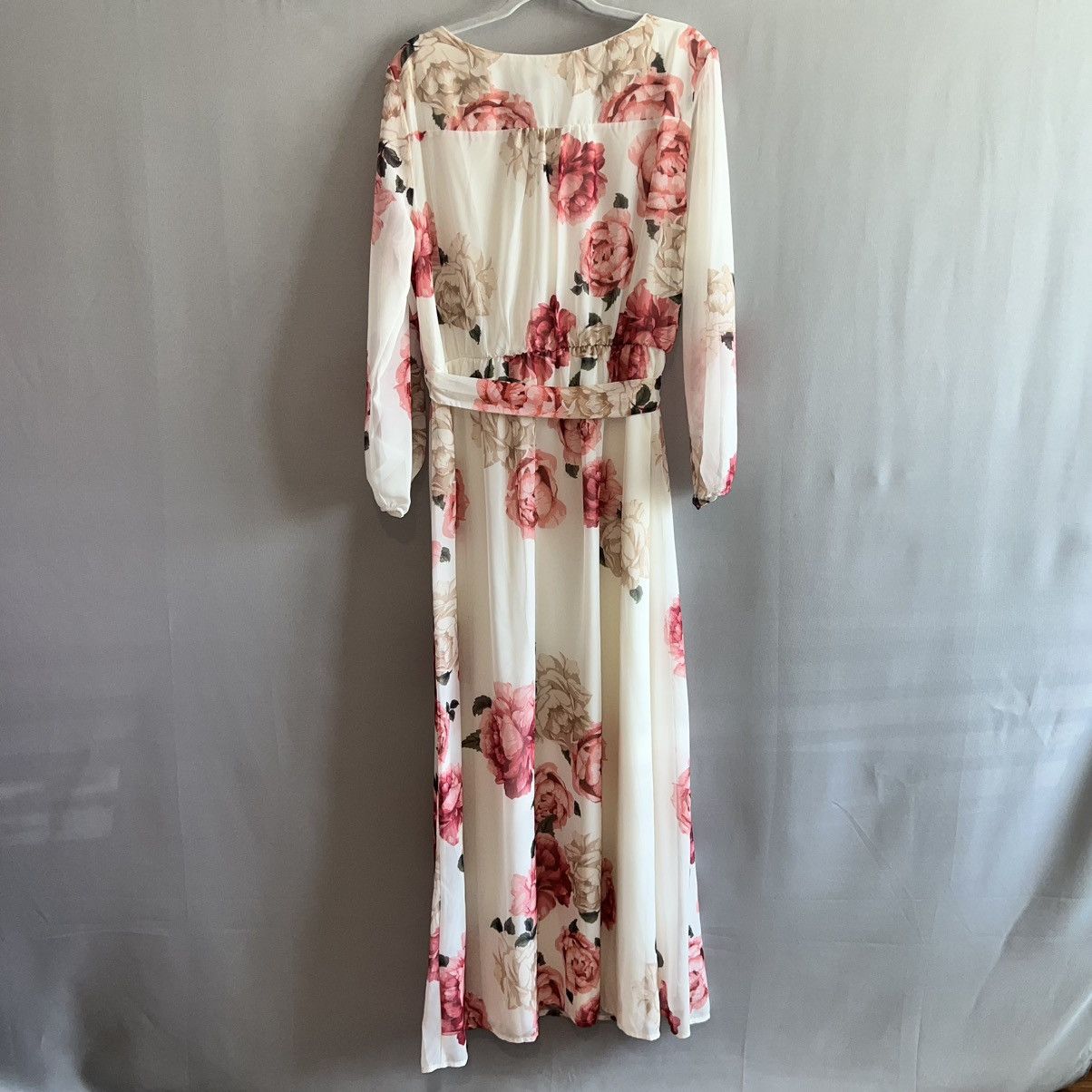 Other Premier Amour White Pink Floral Wrap Maxi Dress Size 16 Size XXL / US 16-18 / IT 52-54 - 4 Thumbnail