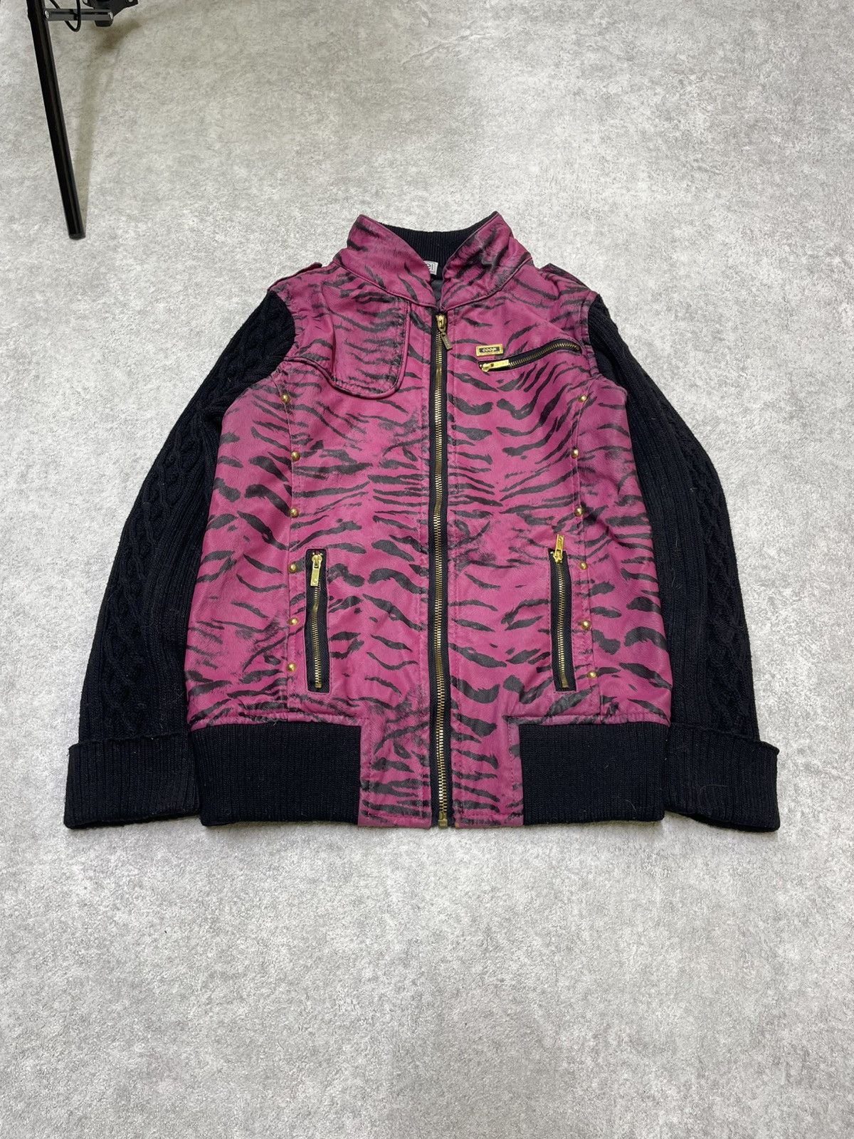 If Six Was Nine × Japanese Brand × Le Grande Bleu (L.G.B.) WCJ Leopard Knit Bomber — 2000s Tokyo Energy Size US M / EU 48-50 / 2 - 2 Thumbnail