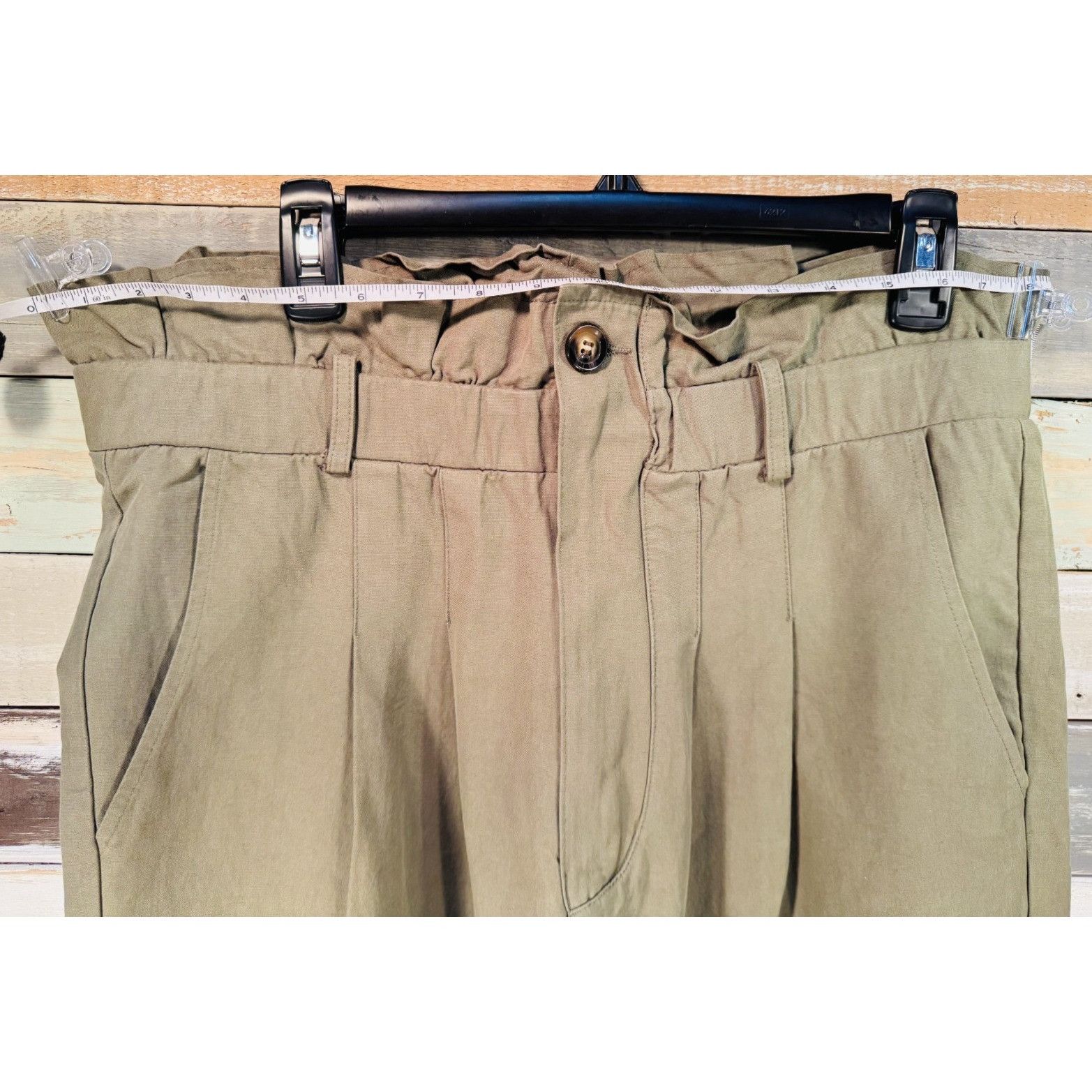 7 For All Mankind Women’s Seven For All Mankind Olive Green Jeans High Waisted Size 37" - 10 Thumbnail