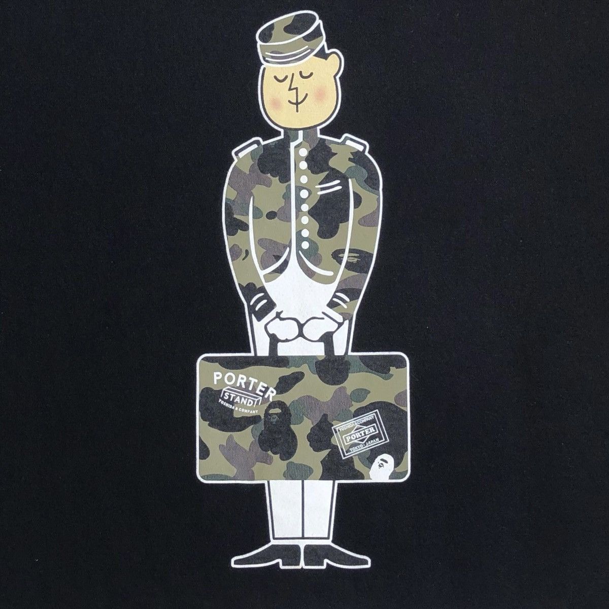 Bape × Porter OG BAPE x Porter Stand Tee Black Short Sleeve Size US L / EU 52-54 / 3 - 4 Thumbnail