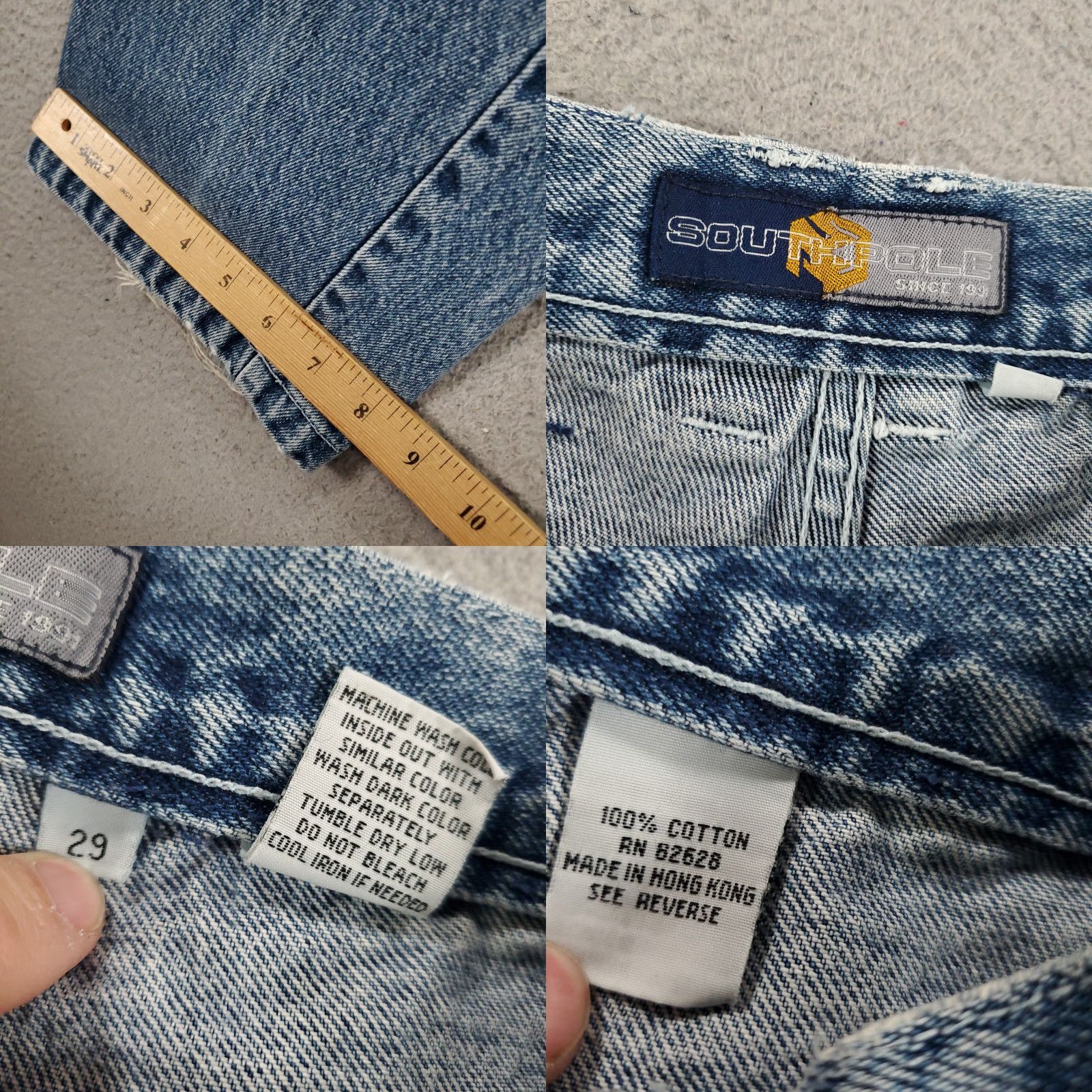 VINTAGE Southpole Jeans Mens 29 Y2K Loose Baggy 28x31 Skater Grunge 2000s Denim Blue Regular Mens Shirts?