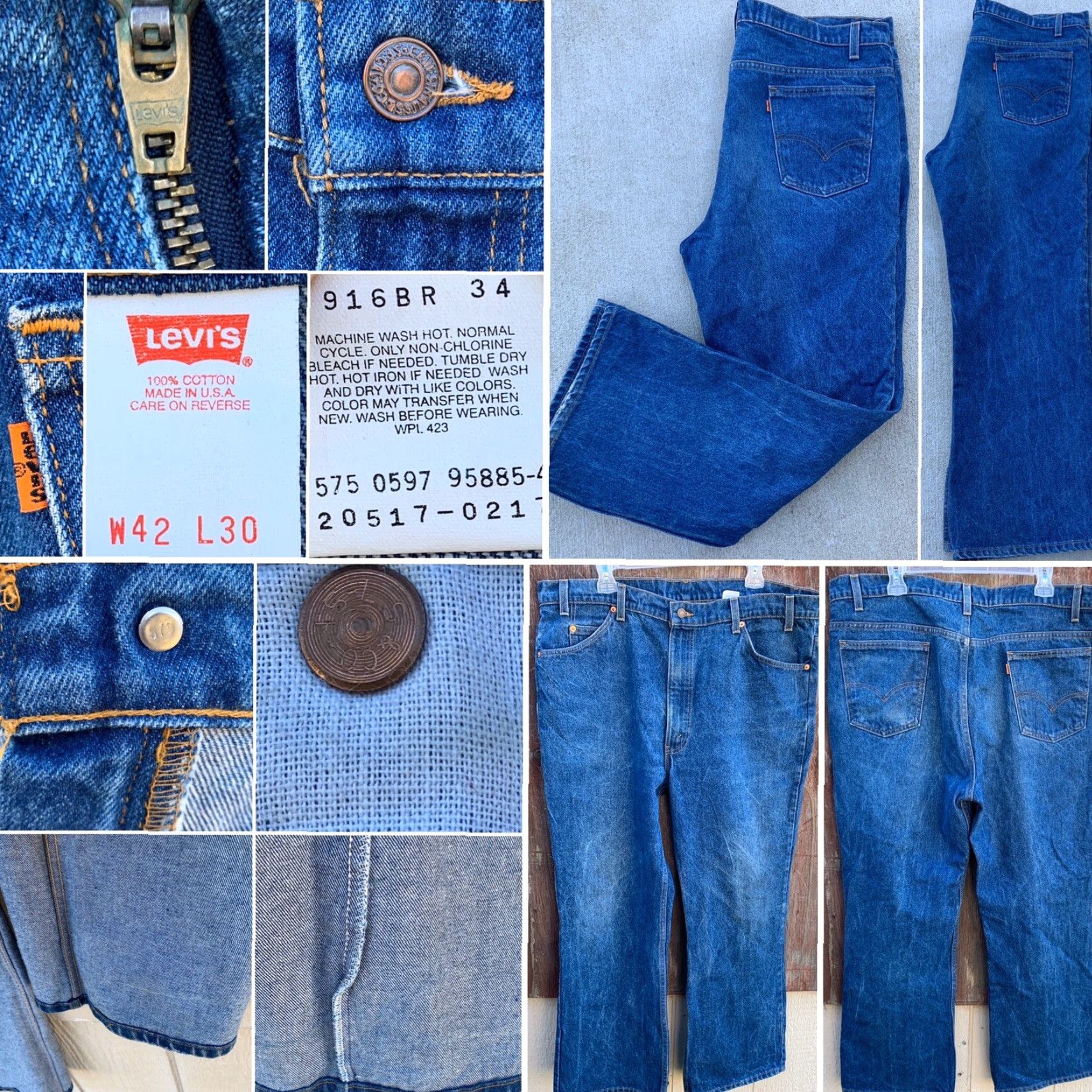 Vintage VINTAGE Levi’s 517 Jeans Main Selling Point Denim 42 W 30 L Zipper Fly Orange Tab Men’s Casual Jeans 90s Style USA Made Levi’s Size US 42 / EU 58 - 3 Thumbnail
