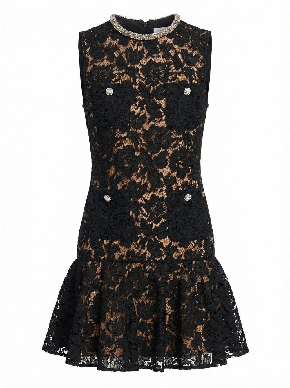 Self-Portrait Lace Crystal Mini Dress Size S / US 4 / IT 40 - 1 Thumbnail