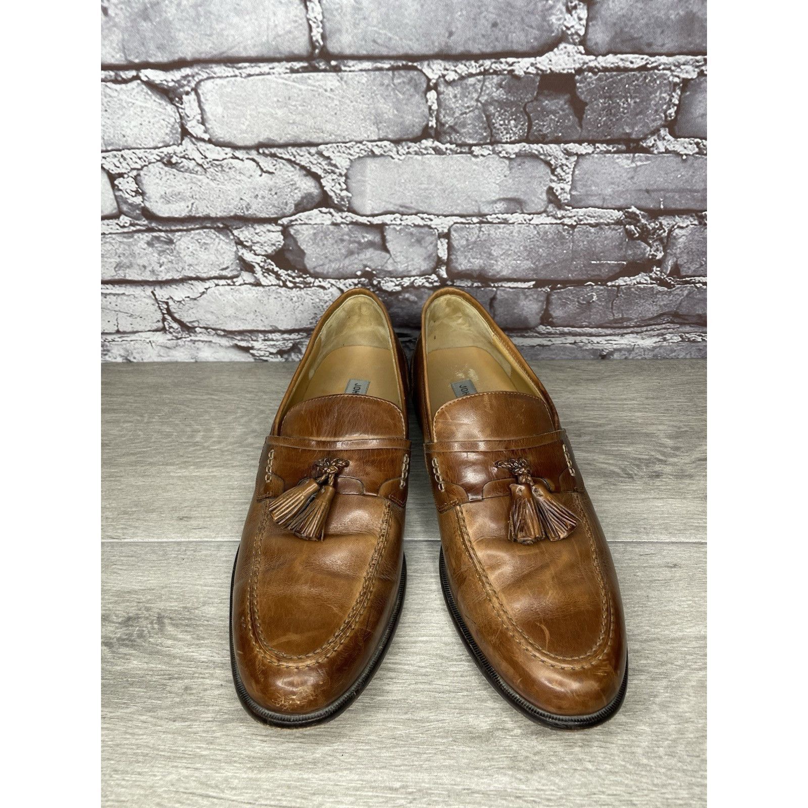 Johnston & Murphy Johnston & Murphy Brown Leather Tassel Loafers Dress Shoes M Size US 11.5 / EU 44-45 - 15 Thumbnail