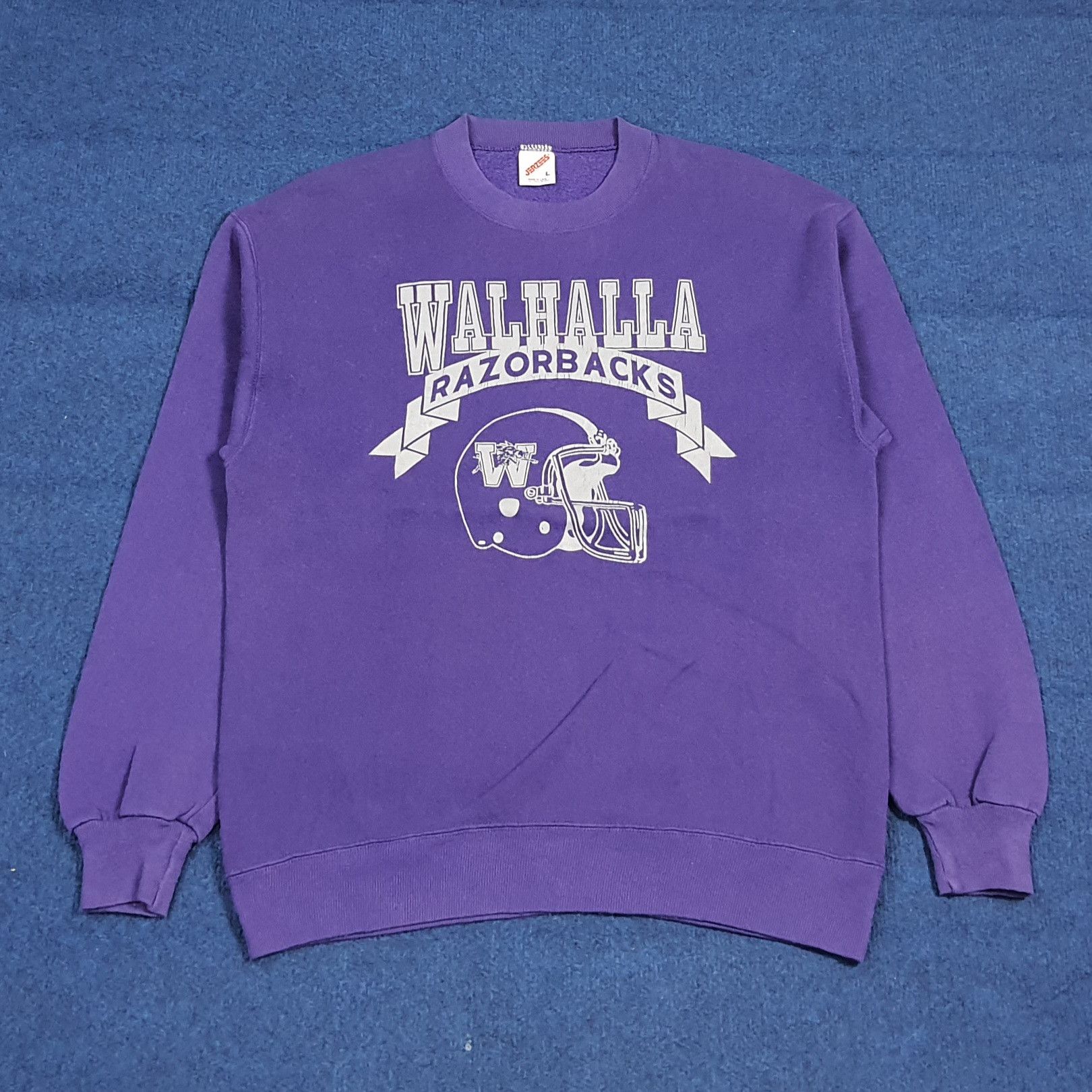 Jerzees Vintage 90s Walhalla Razorbacks Retro Sweatshirt C286N27 Size US M / EU 48-50 / 2 - 1 Thumbnail