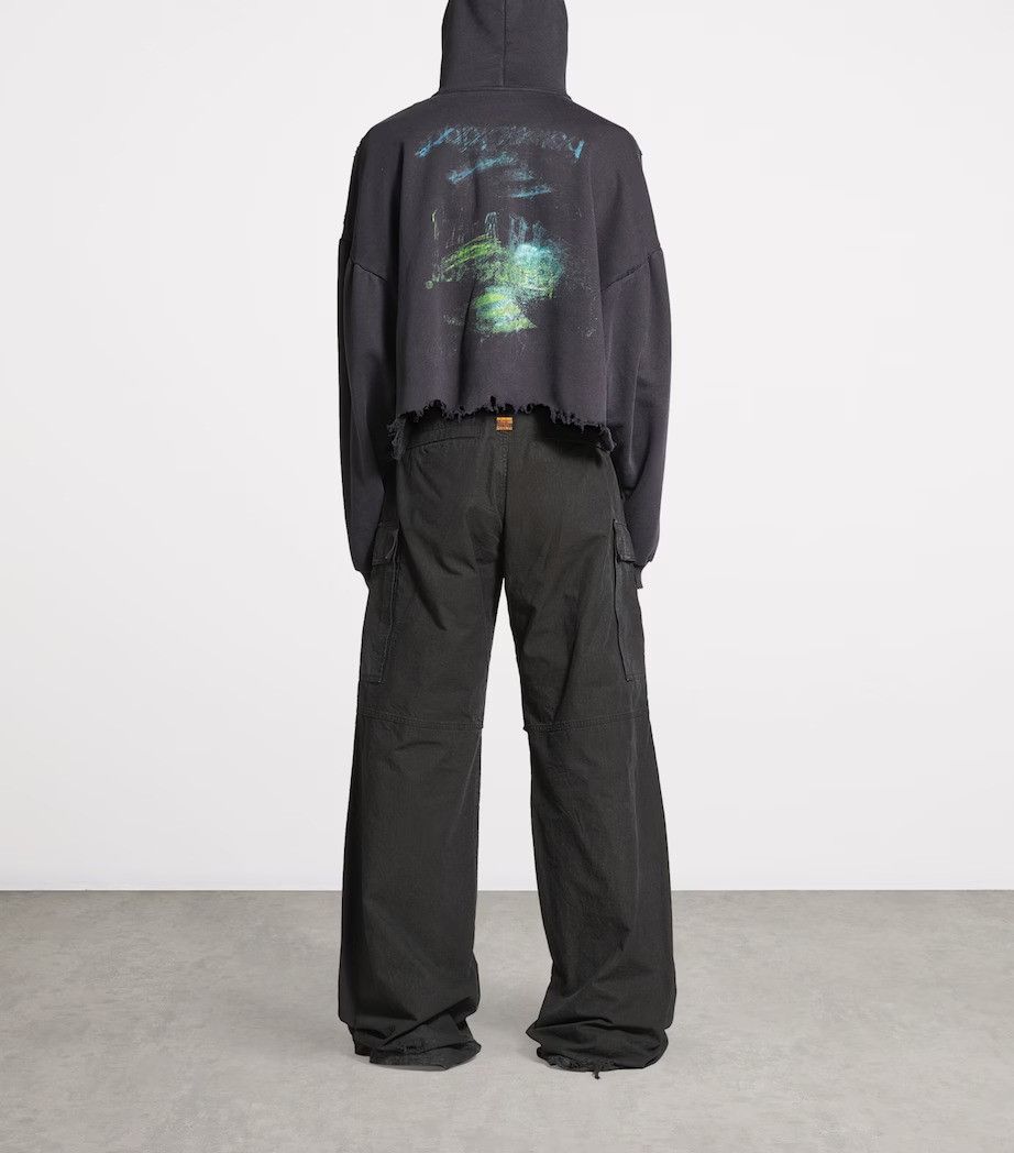Balenciaga o1w1db10526 555 / DIY Imprint Cropped Hoodie in Black Size US S / EU 44-46 / 1 - 4 Thumbnail