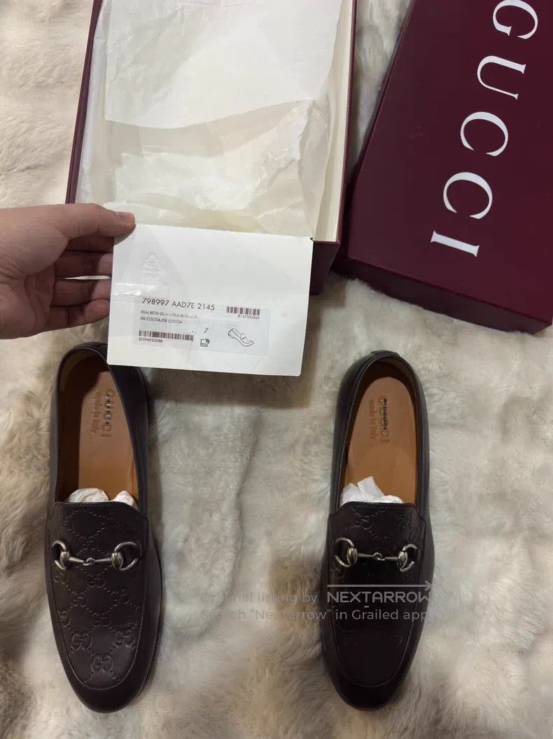 Gucci Guicci Full Print Horseshoe Buckle Loafers Leather Shoes Size US 8 / EU 41 - 8 Thumbnail
