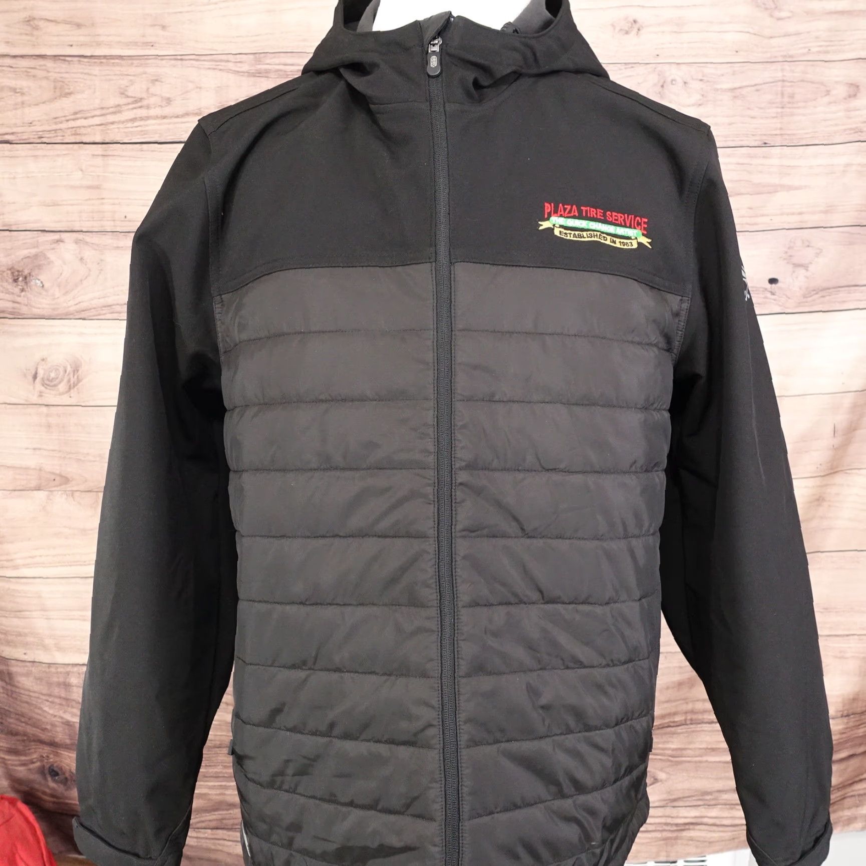 Changes VINTAGE PLAZA TIRE SERVICE LOGO FULL ZIP UP HOODED OIL CHANGE DRI DUCK JACKET MENS SZ L Size US L / EU 52-54 / 3 - 3 Thumbnail