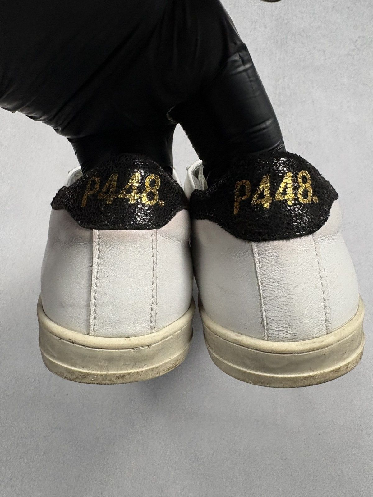 P448 P448 John White Leather Sneakers Leopard Pony Hair Toe 37 Size US 7 / IT 37 - 4 Thumbnail
