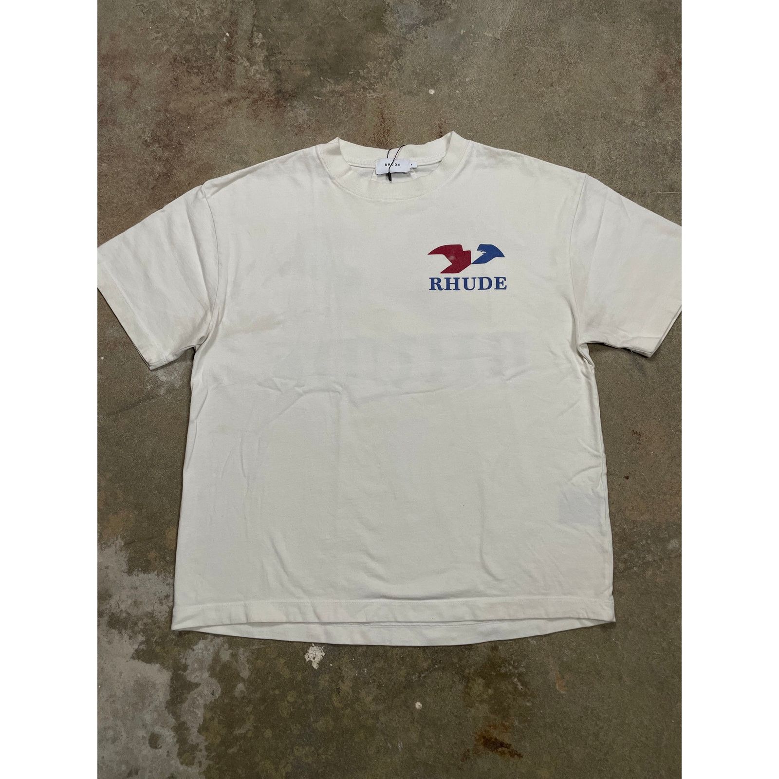 Rhude Rhude Tee Red Blue Used Small Size US S / EU 44-46 / 1 - 1 Thumbnail