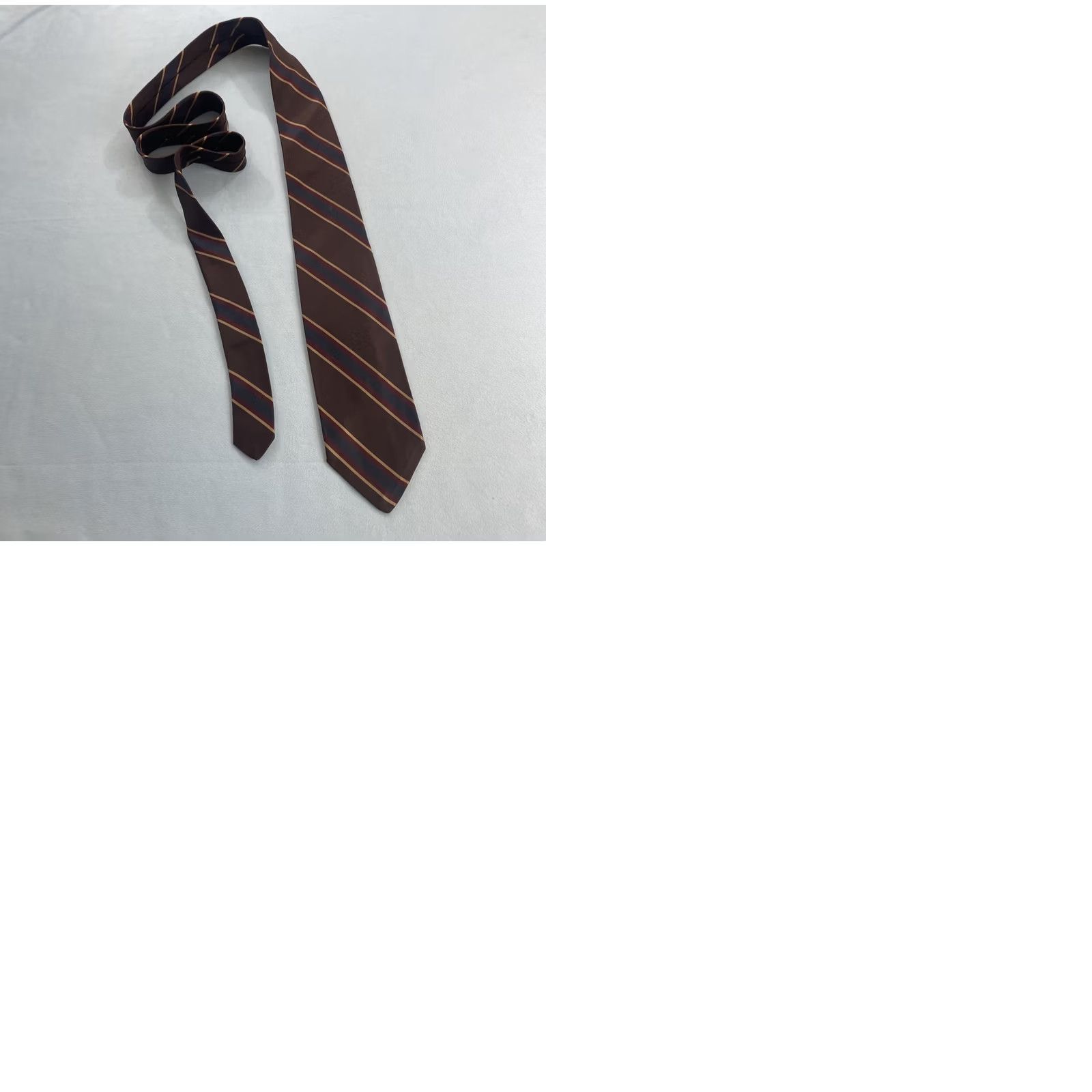 Robert Talbott VINTAGE Robert Talbott Ascot Shop Silk Neck Tie Brown Woven Repp Tie 60s USA 3.5x58 Mens Tie Brown Silk Repp Vintage Geometric Size ONE SIZE - 11 Thumbnail