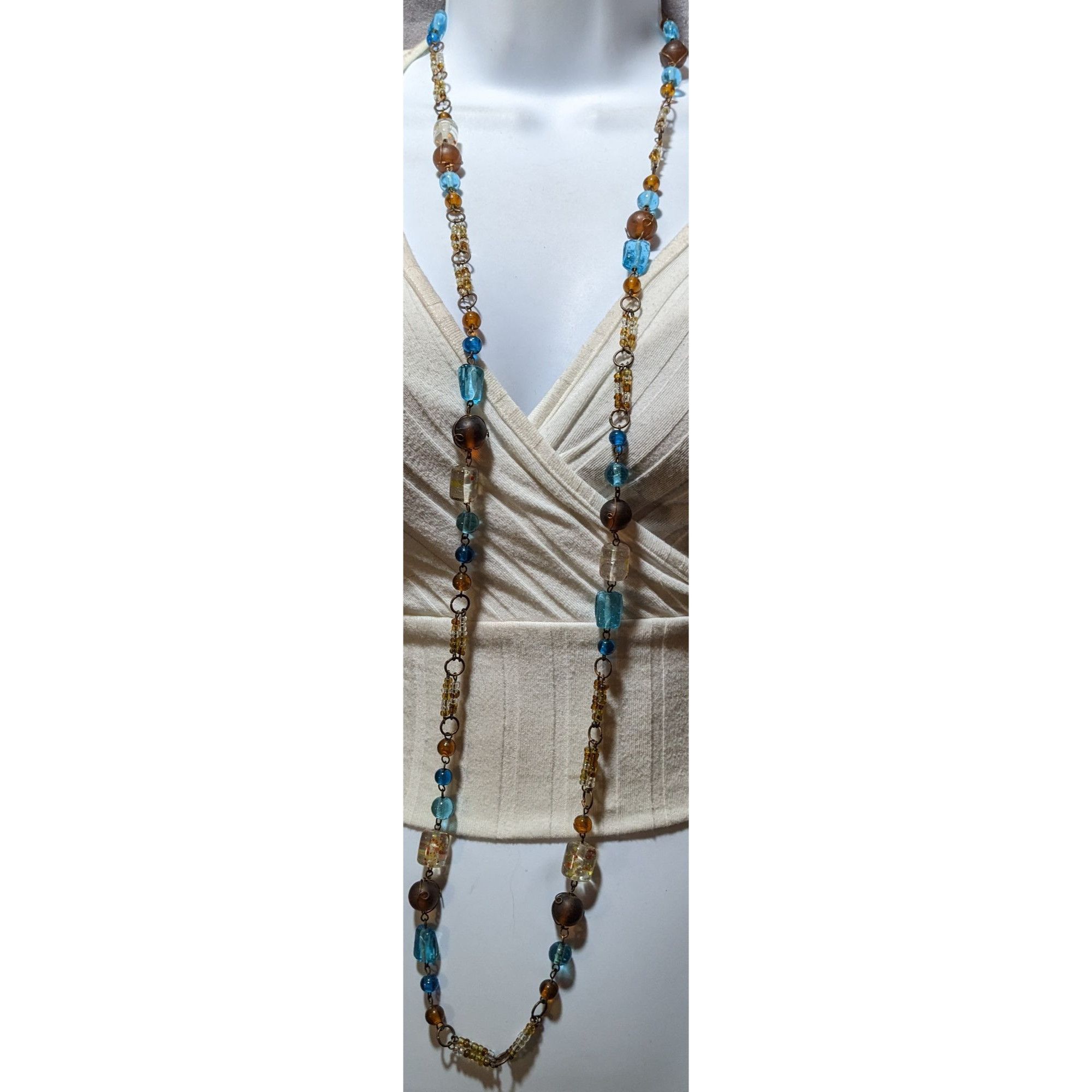 Other Vintage Bohemian Earthy Glass Beaded Necklace Size ONE SIZE - 7 Thumbnail
