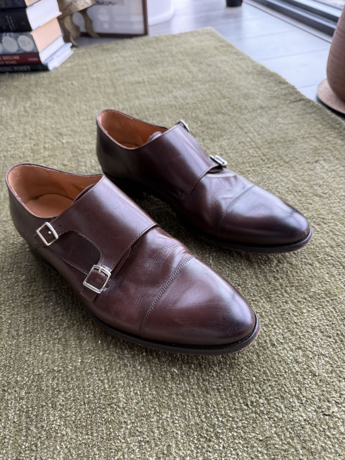 Suitsupply Brown double monk strap dress shoes Size US 13 / EU 46 - 2 Thumbnail