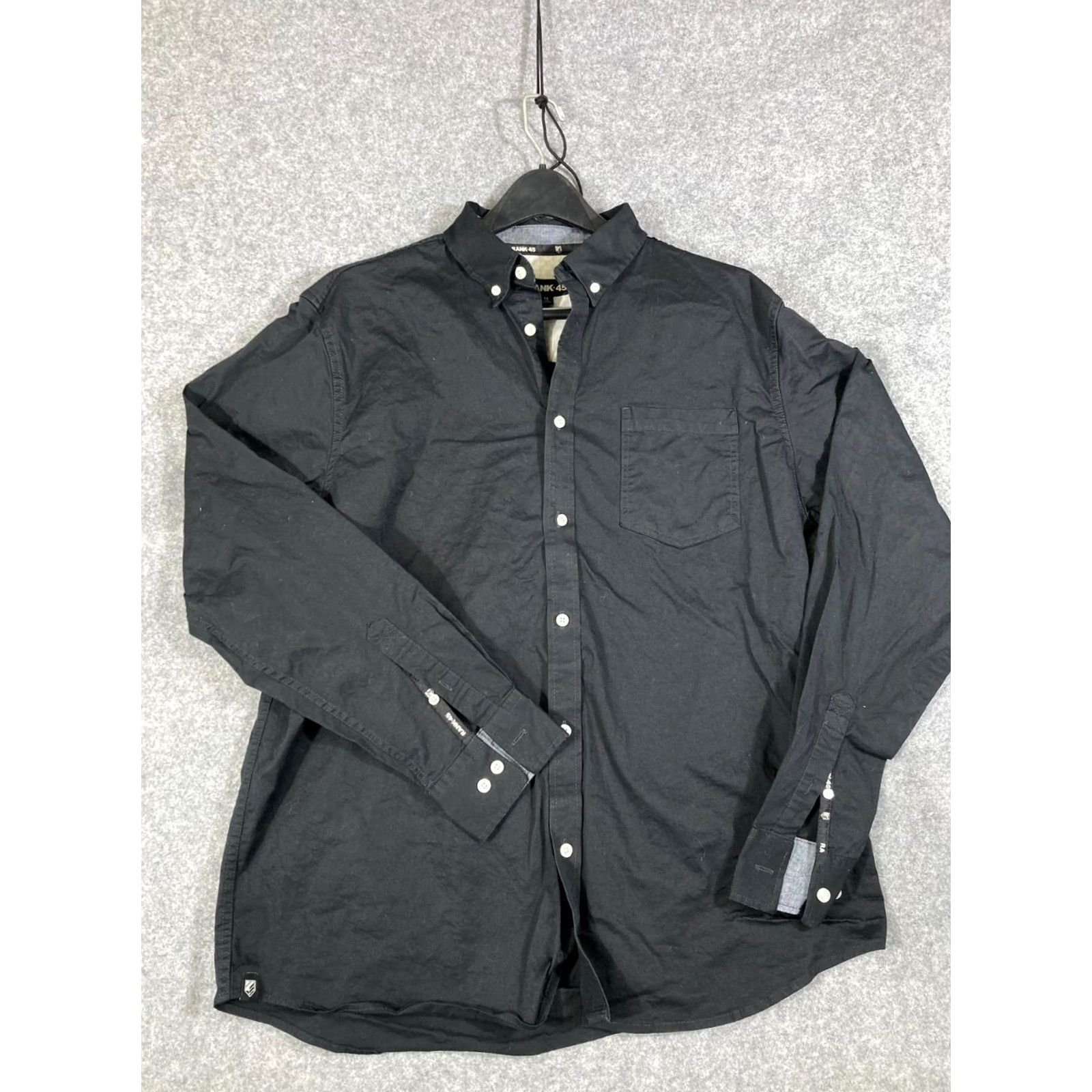 Vintage Rank 45 Button Down Shirt Mens M Black Stretch Long Sleeve Preppy Pocket Casual Shirt Size US M / EU 48-50 / 2 - 2 Thumbnail