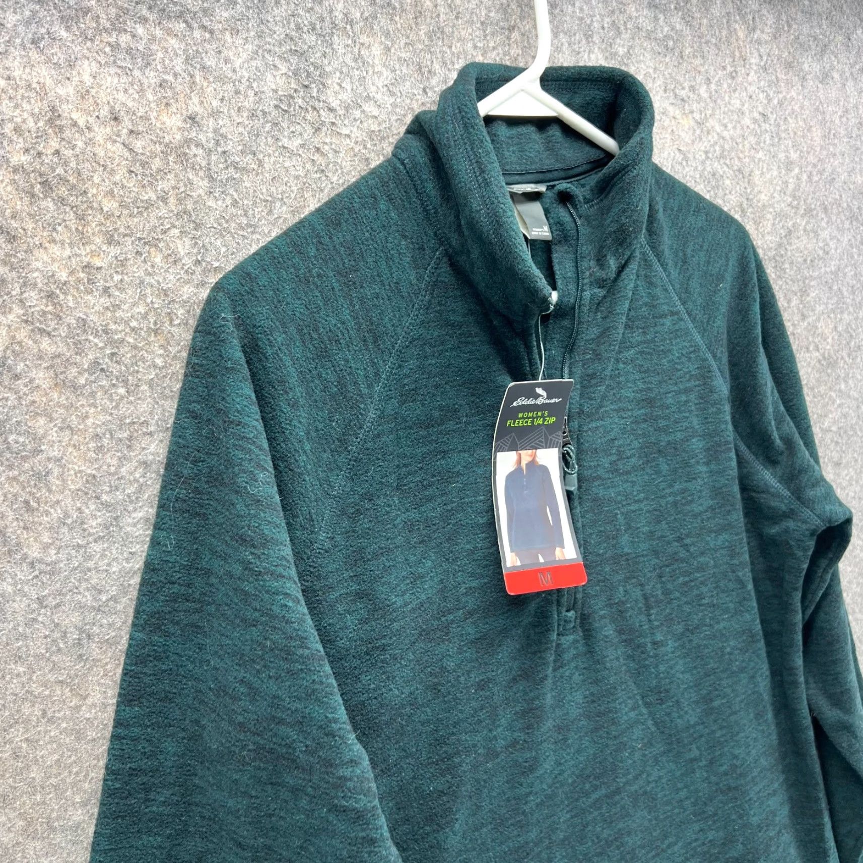 Eddie Bauer VINTAGE Eddie Bauer Sweater Women M Heather Blue Fleece 1/4 Zip Quilted Logo Pullover Size M / US 6-8 / IT 42-44 - 3 Thumbnail