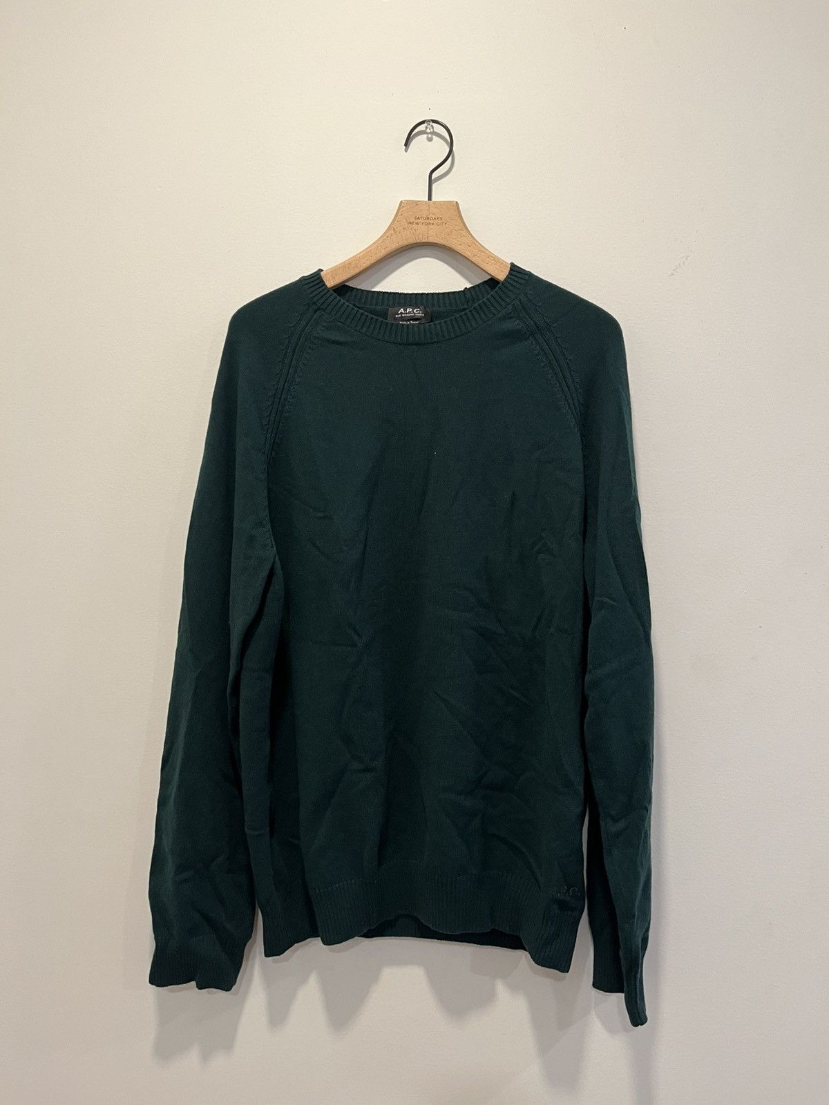A.P.C. A.P.C. knit sweater Plain Green Size US M / EU 48-50 / 2 - 1 Thumbnail