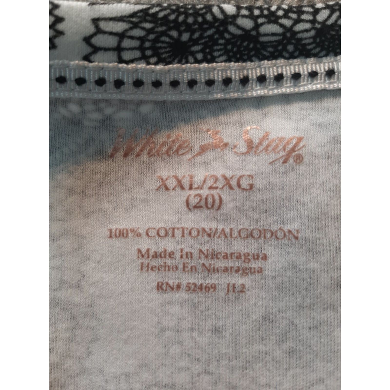 Vintage White Stag Short Sleeve Top Womens XXL Black White Cotton Blouse Plus Size Size XXL / US 16-18 / IT 52-54 - 3 Thumbnail