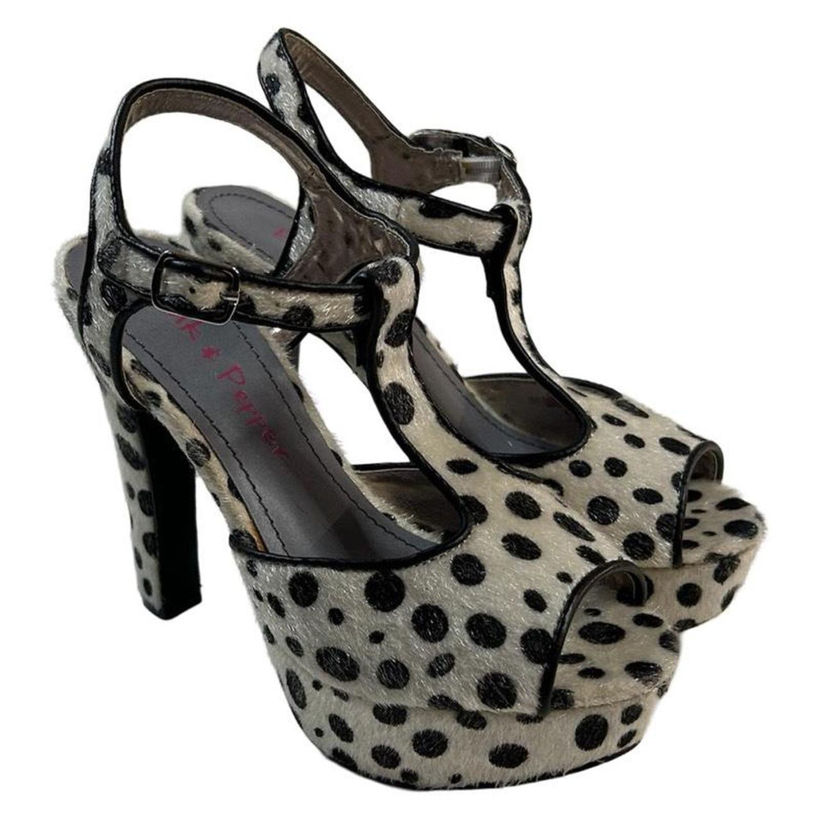 Other Y2k platform heels dalmatian print by pink & pepper sz US 6 Size US 6 / IT 36 - 1 Thumbnail