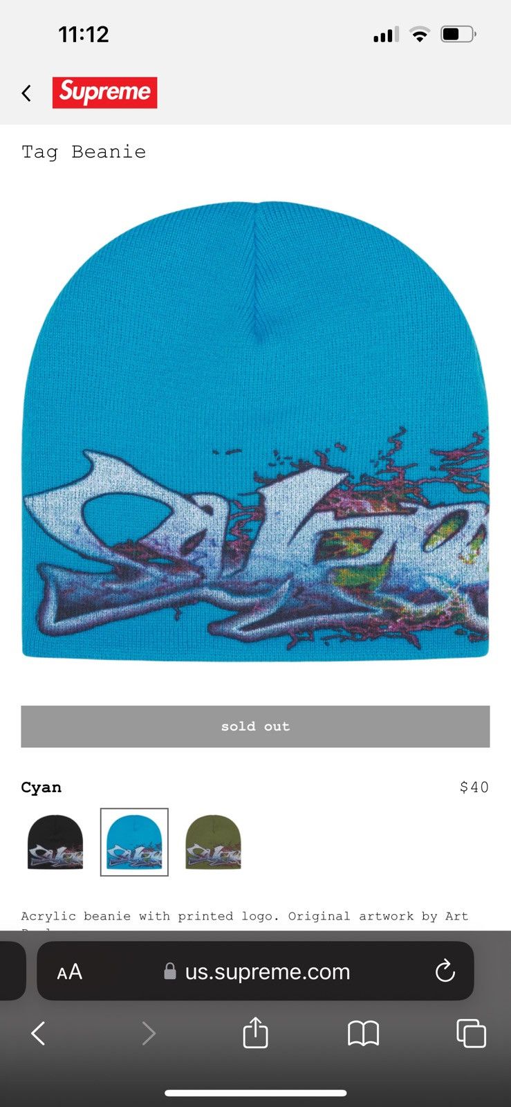 帽子 Supreme Tag Beanie Cyan 2025fw Supreme Tag Beanie (FW25) - $40