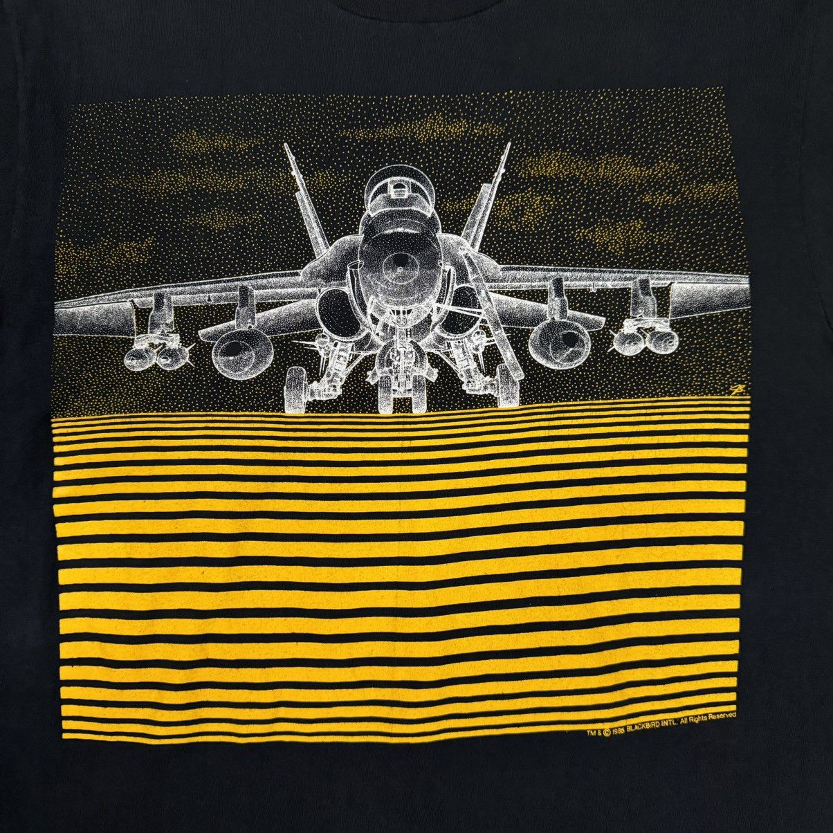 Hanes Vintage 80s FA-18 Hornet Blackbird Tee Shirt Size US L / EU 52-54 / 3 - 3 Thumbnail