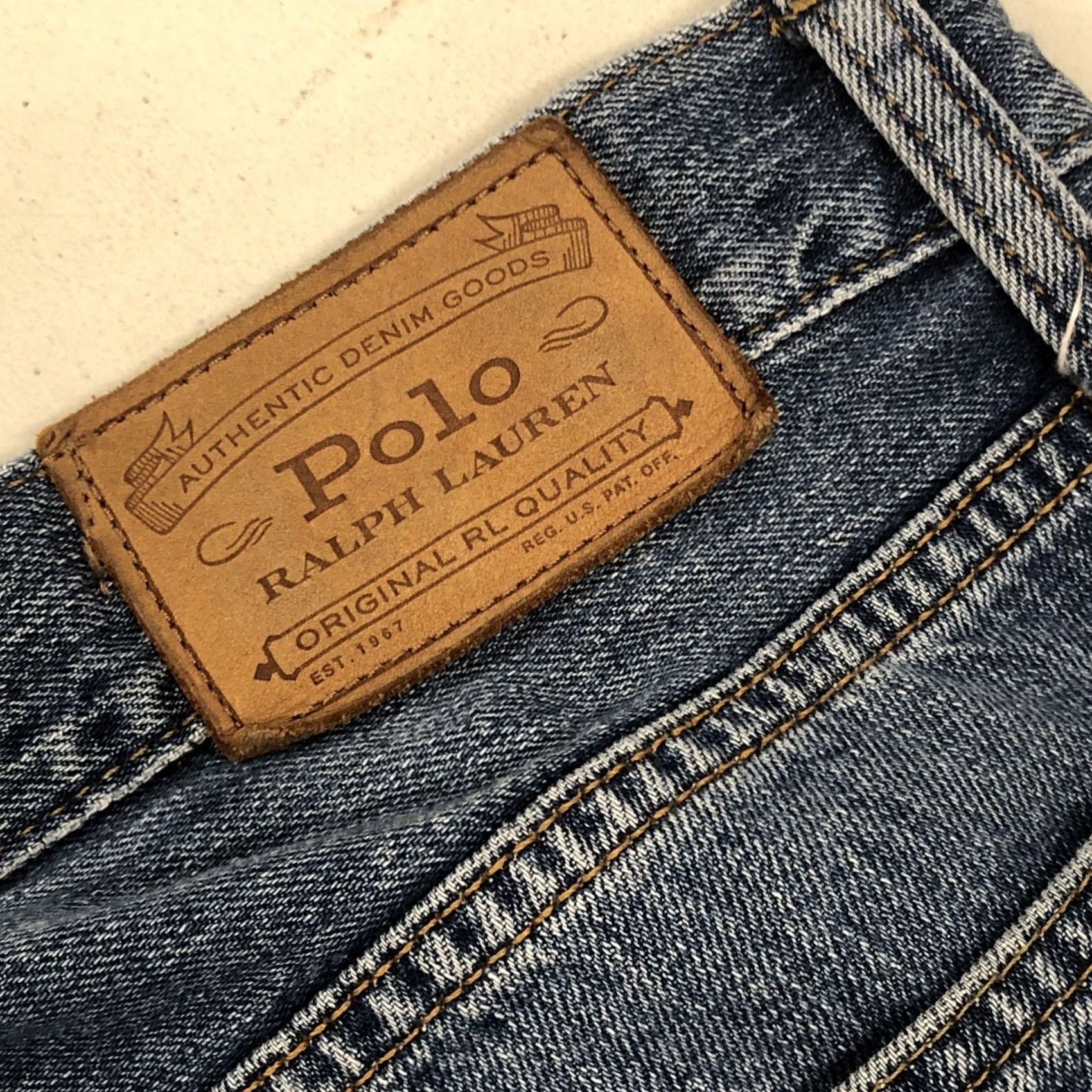 Polo Ralph Lauren Polo Ralph Lauren Jeans Mens 34x32.5 Blue Thompson Relaxed Straight Med Wash Size US S / EU 44-46 / 1 - 2 Thumbnail