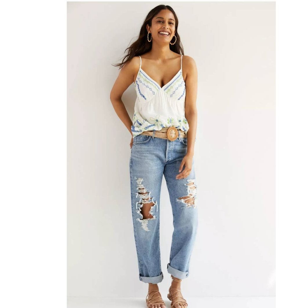 Anthropologie Forever The Girl Jordan Eyelet Babydoll Tank Size 6 White Size M / US 6-8 / IT 42-44 - 4 Thumbnail