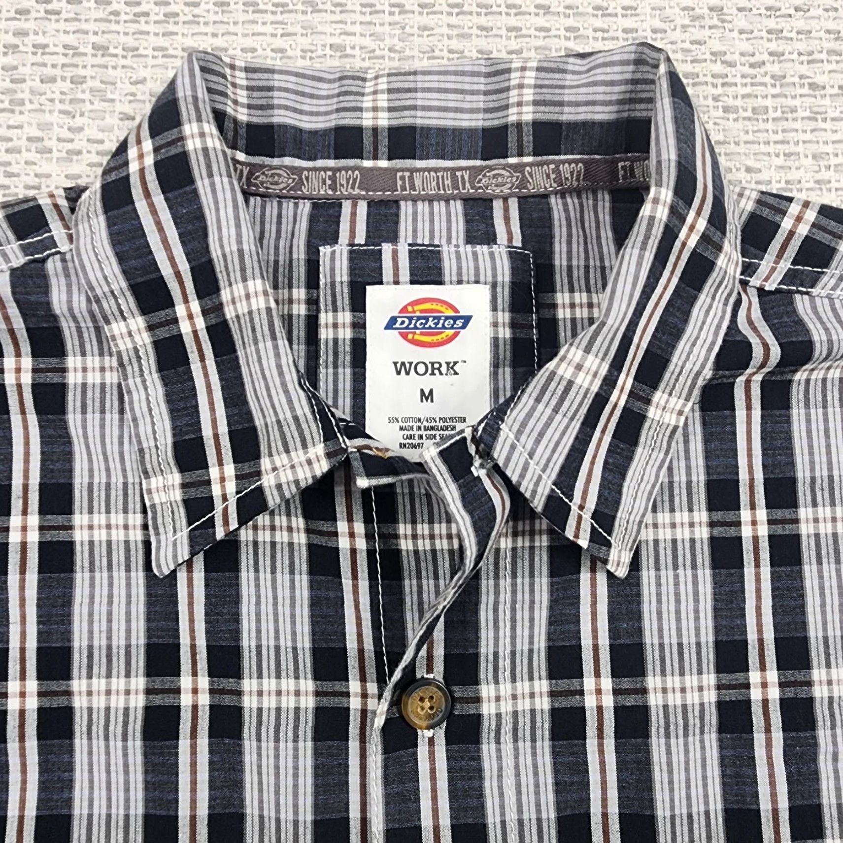 Dickies Dickies Shirt Mens M Gray Black Blue Plaid Short Sleeve Workwear Button Up Size US M / EU 48-50 / 2 - 4 Thumbnail