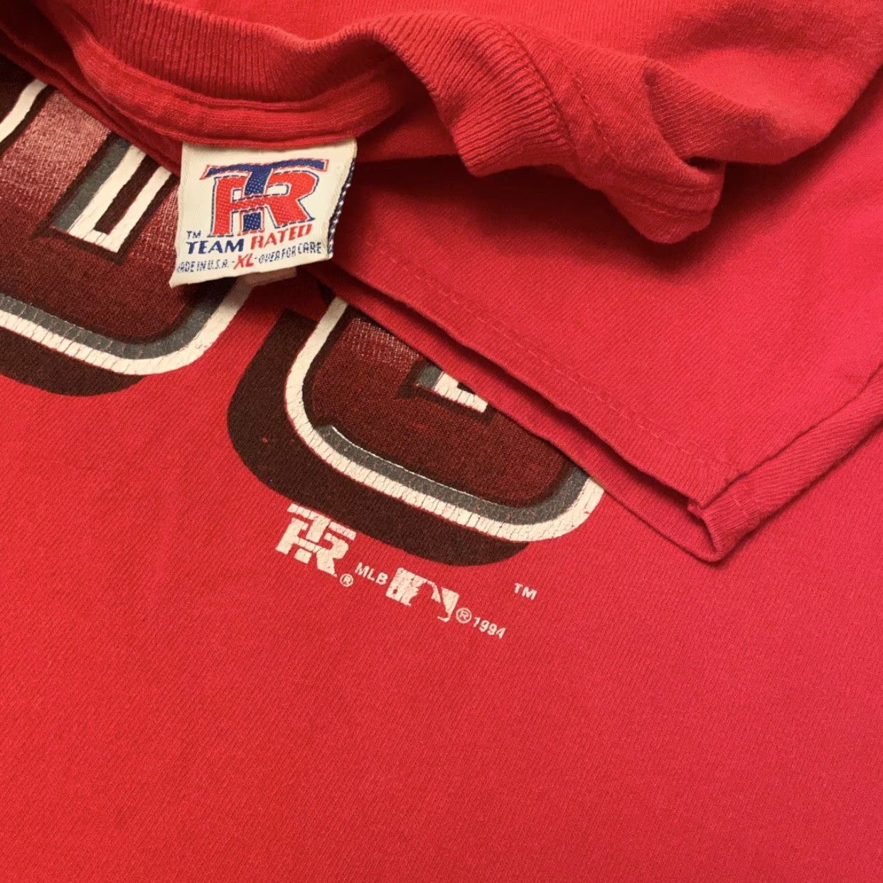 MLB VINTAGE Cincinnati Reds MLB Home Plate Big Graphic VTG 1994 Shirt Mens XL 90s Sports Red Shirt Size US XL / EU 56 / 4 - 2 Thumbnail