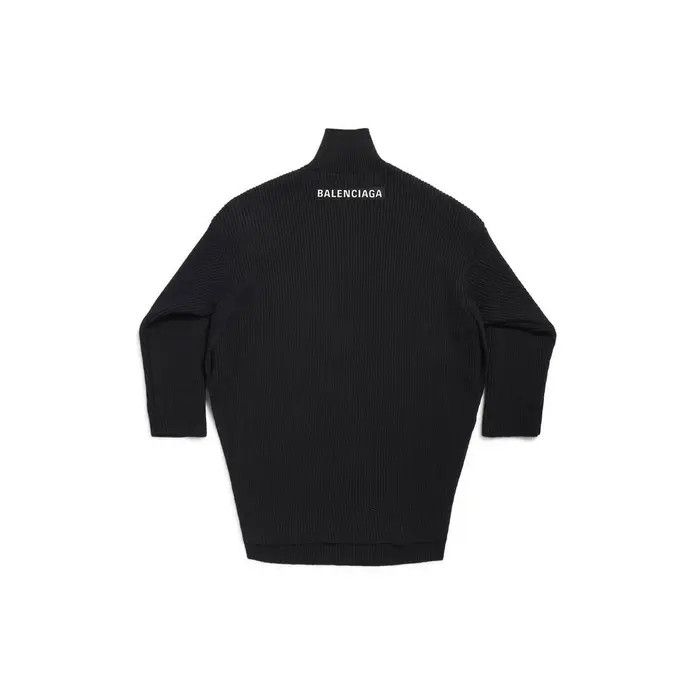 Balenciaga o1s1wg110126 Half Zip High Neck Poncho in Black Size US XS / EU 42 / 0 - 6 Thumbnail