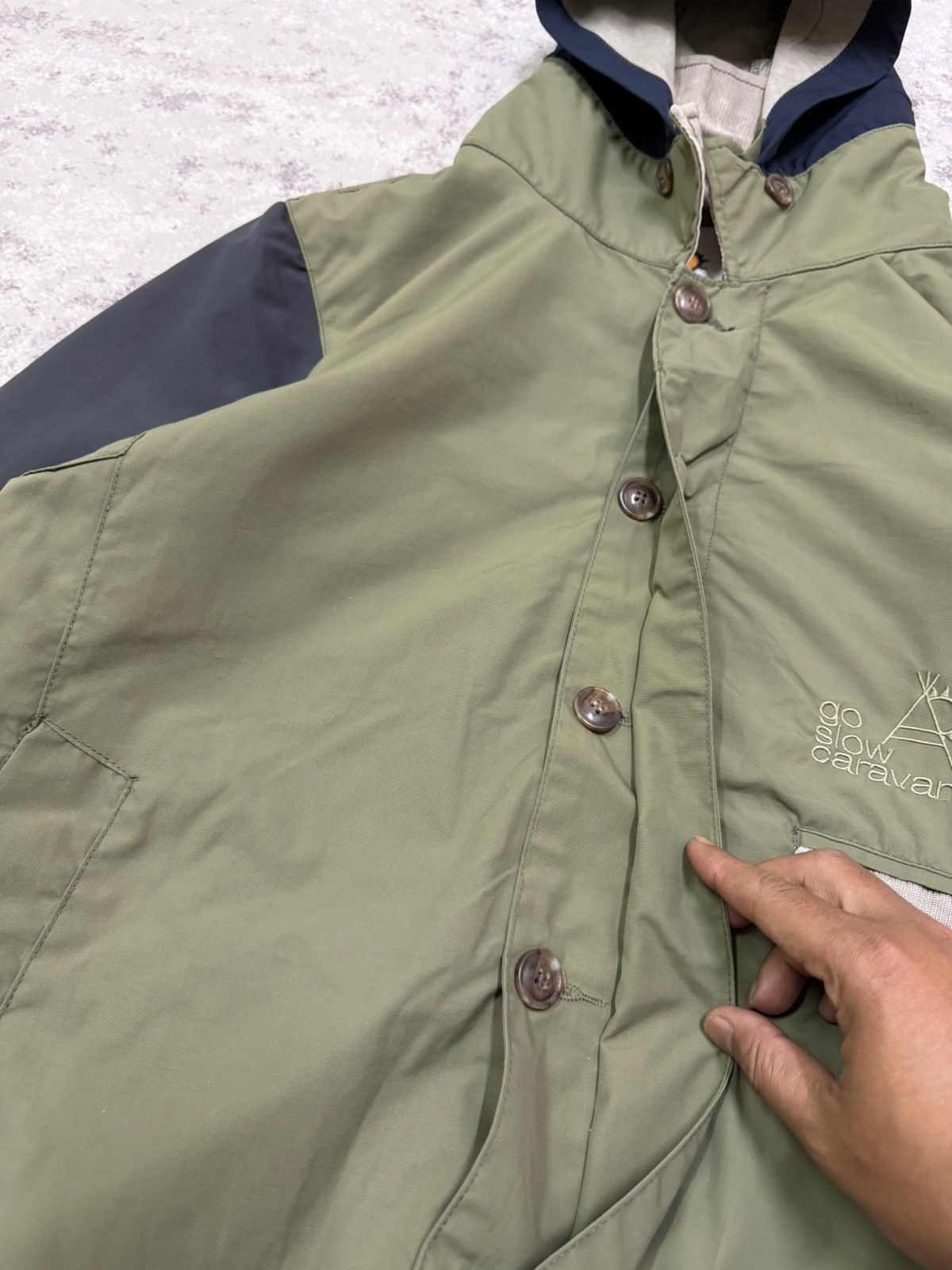go slow caravan Go Slow Caravan Button Up Windbreaker Jacket Hoodie Size US S / EU 44-46 / 1 - 8 Thumbnail