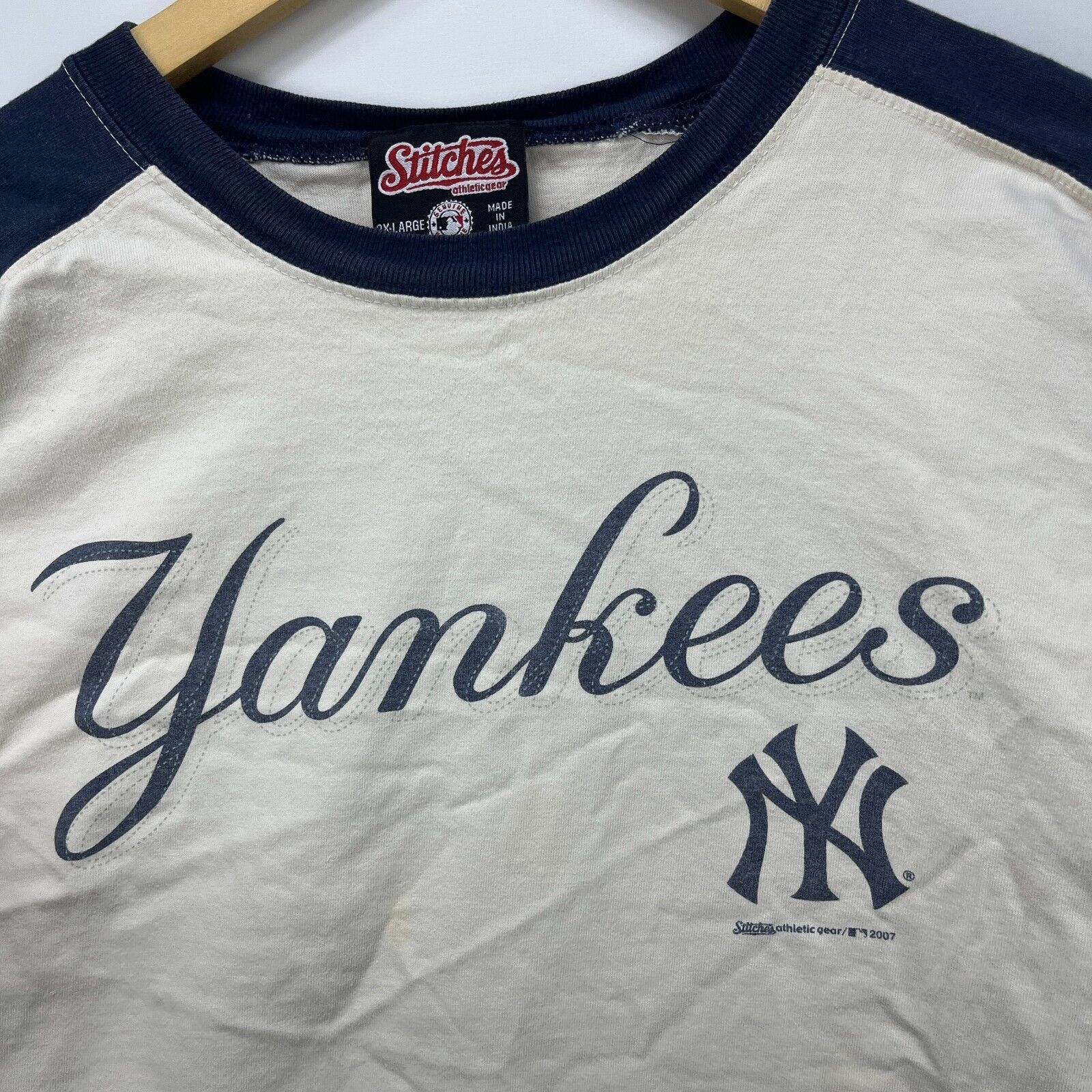 New York Yankees × Vintage Vintage New York Yankees Y2K 3/4 Sleeve T-Shirt 2XL Size US XXL / EU 58 / 5 - 3 Thumbnail