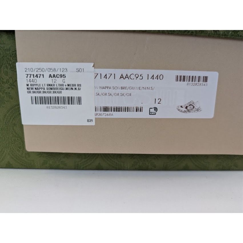 Gucci o1rshd1 Leather Ripple Low Top Sneaker in Grey Size US 12.5 / EU 45-46 - 24 Thumbnail