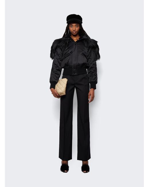 Saint Laurent Paris Bomber Jacket in Satin and Animal-free fur Size XS / US 0-2 / IT 36-38 - 4 Thumbnail