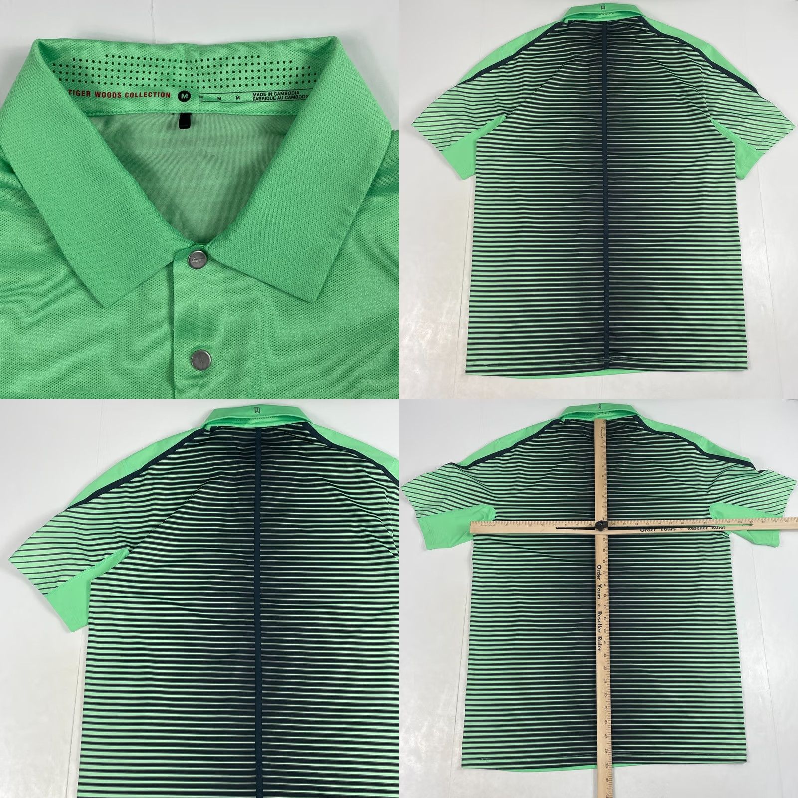 Nike Nike Dri-Fit Polo Shirt - Tiger Woods - Green - Men's - Medium - Short Sleeve - Collared - Button-Up Size US M / EU 48-50 / 2 - 8 Thumbnail