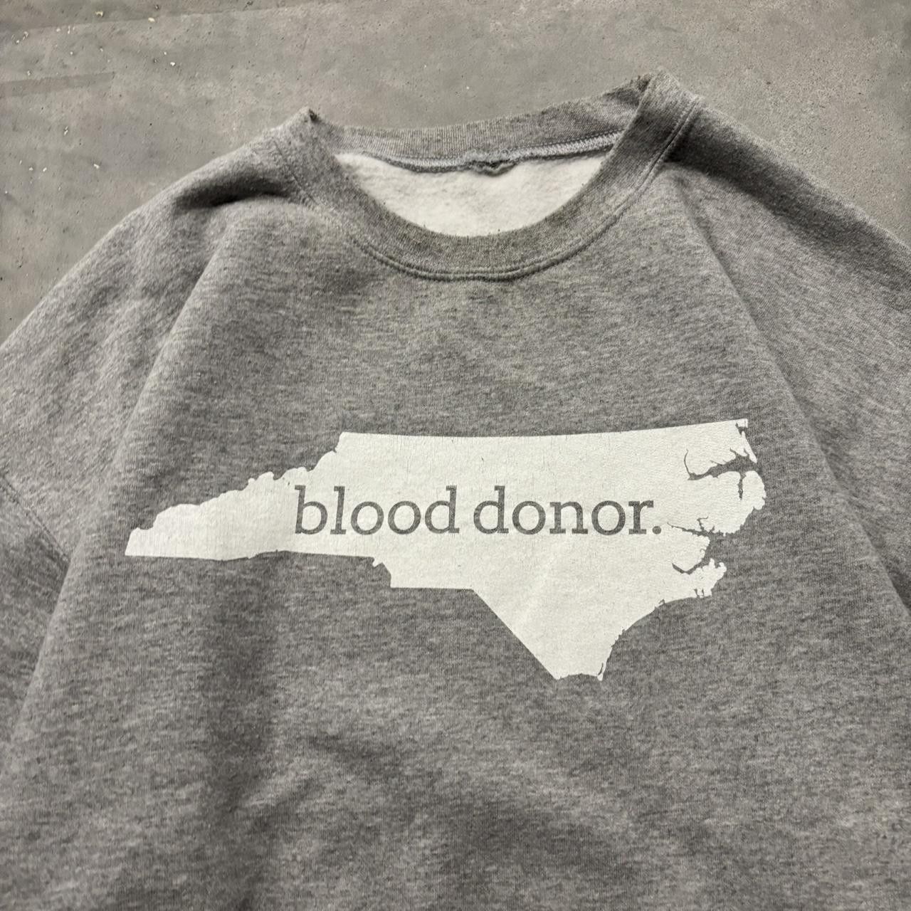 Japanese Brand × Vintage Crazy Vintage Y2K/2000s Grey Blood Donor Skater Opium Streetwear Essential Crewneck! Size US XL / EU 56 / 4 - 2 Thumbnail