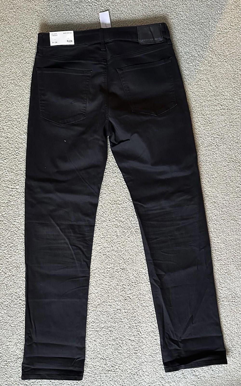 American Eagle Outfitters American Eagle Jeans Men’s 31x34 Straight, Black New w/ Tags Size US 31 - 4 Thumbnail