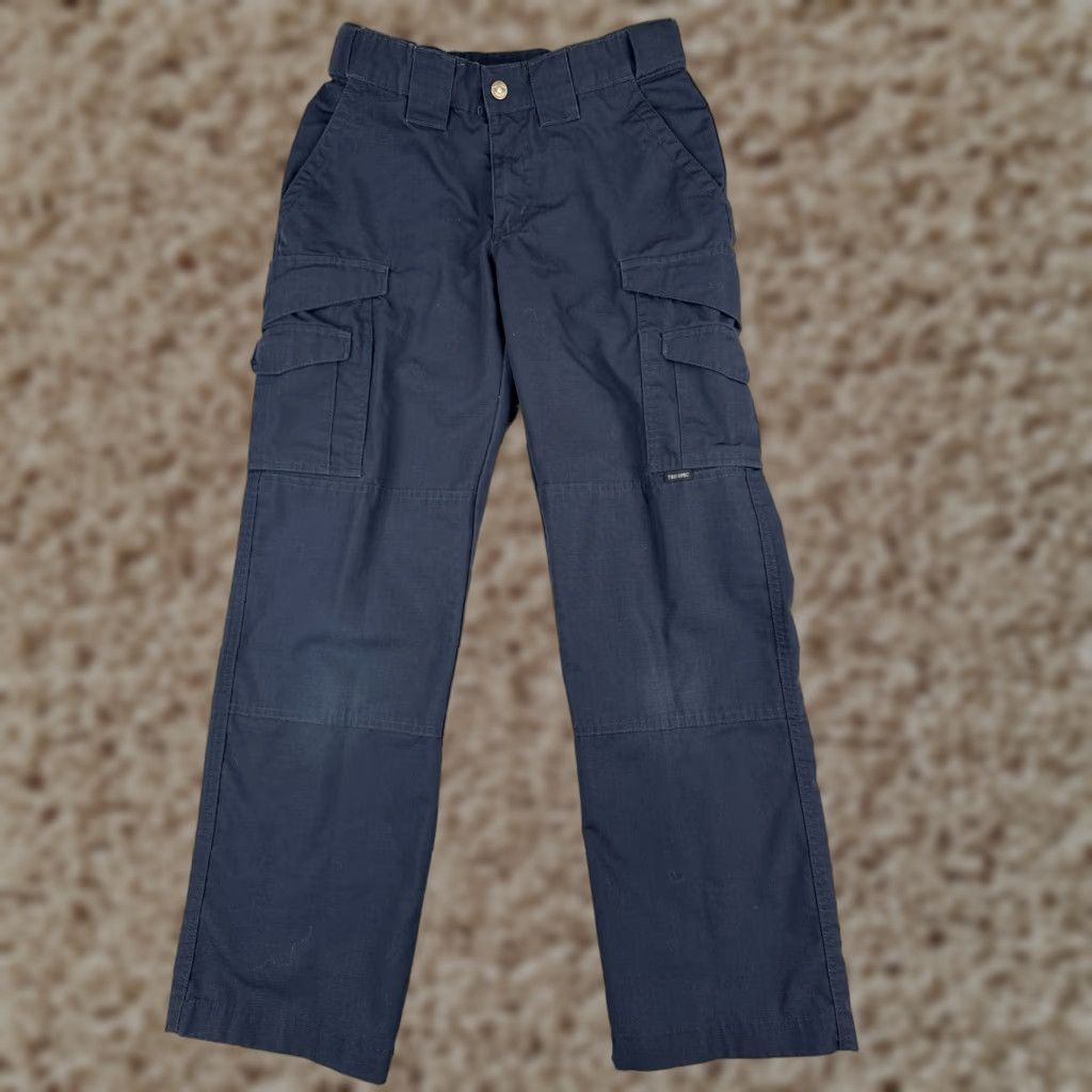 Vintage TRU-SPEC Pants Women 2 Blue Cargo Rip-Stop Fabric Double Knee Poly Blend 28L Size 26" / US 2 / IT 38 - 1 Thumbnail