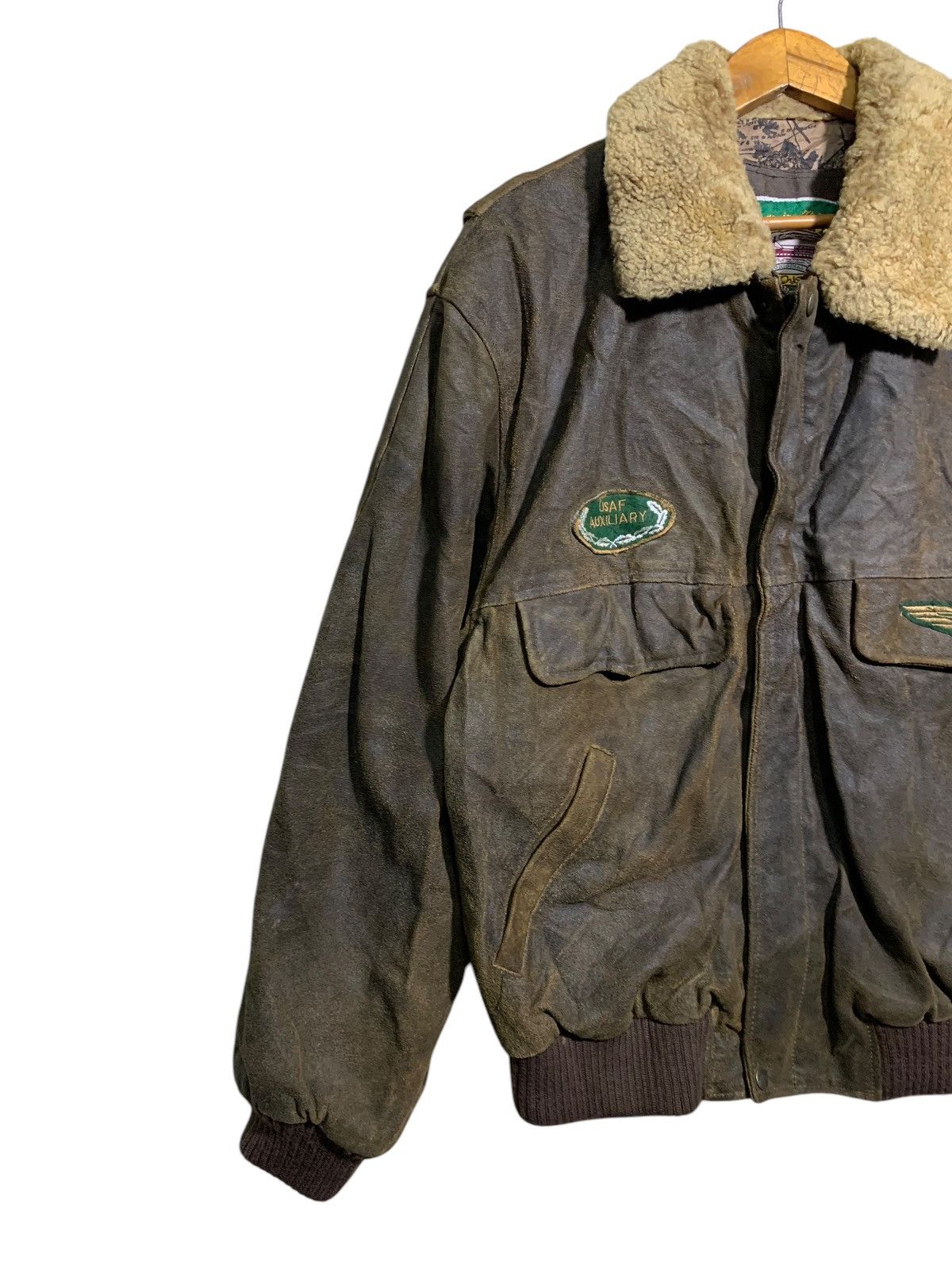 Other 🔥VTG SHEEPSKIN LEATHER FLIGHT JACKETS MADE IN ITALY Size US L / EU 52-54 / 3 - 6 Thumbnail