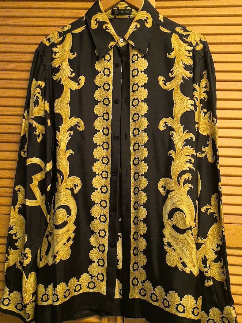 Versace Versace Mulberry silk shirt Size US L / EU 52-54 / 3 - 1 Thumbnail