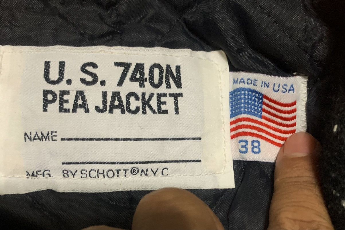 Schott Vintage 80s Schott NYC U.S 740 N Pea Jacket Wool Peacoat Size US M / EU 48-50 / 2 - 7 Thumbnail