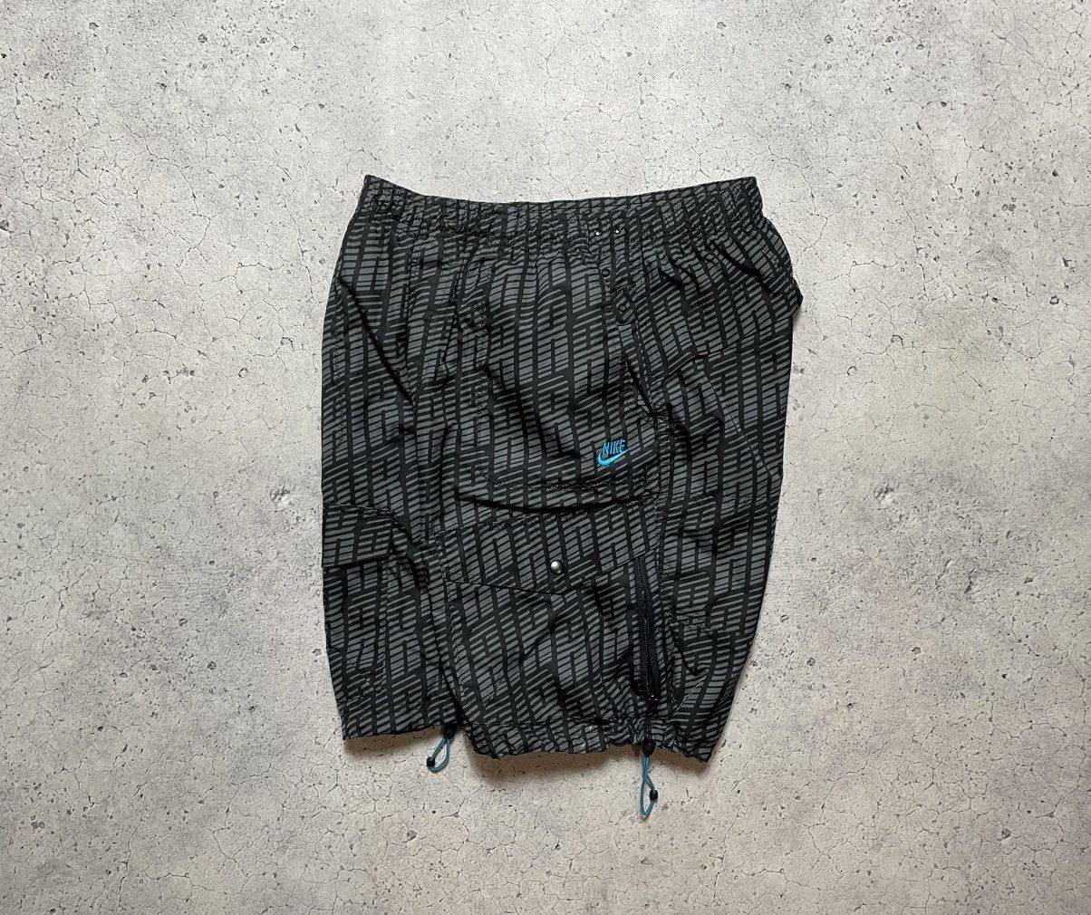 Nike × Vintage Vintage Nike Air Max Drill Monogram Cargo Shorts Nylon Y2K Size US 32 / EU 48 - 1 Thumbnail