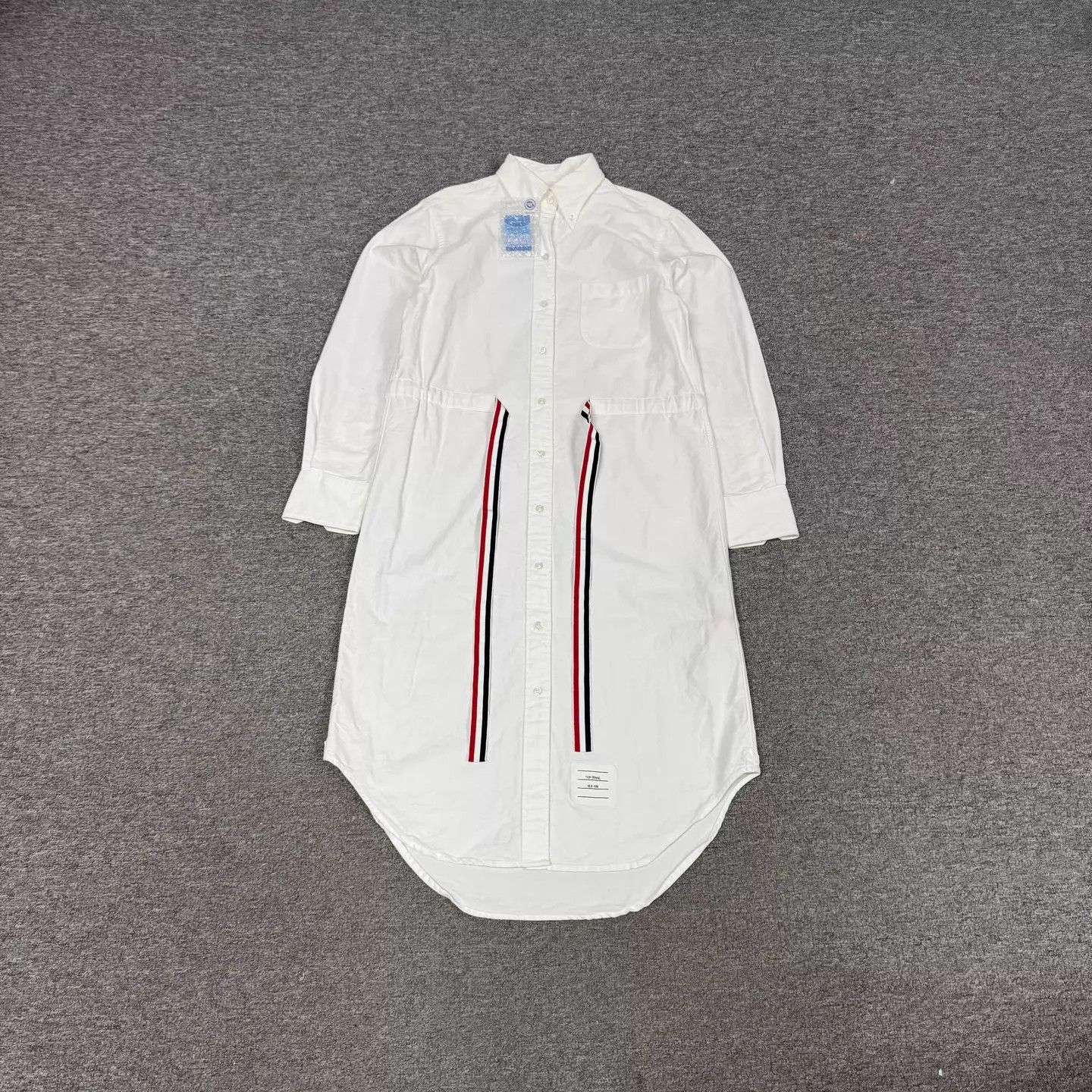 Thom Browne Thom Browne White Striped Drawstring Shirt-Dress 40 99New Size S / US 4 / IT 40 - 1 Thumbnail