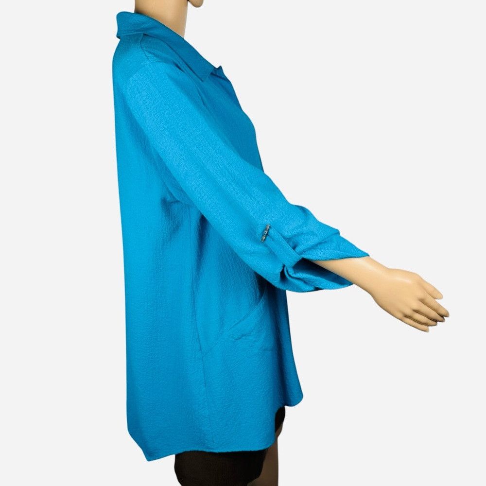 Soft Surroundings Soft Surroundings Teal Button Down Tunic Size L Size L / US 10 / IT 46 - 3 Thumbnail
