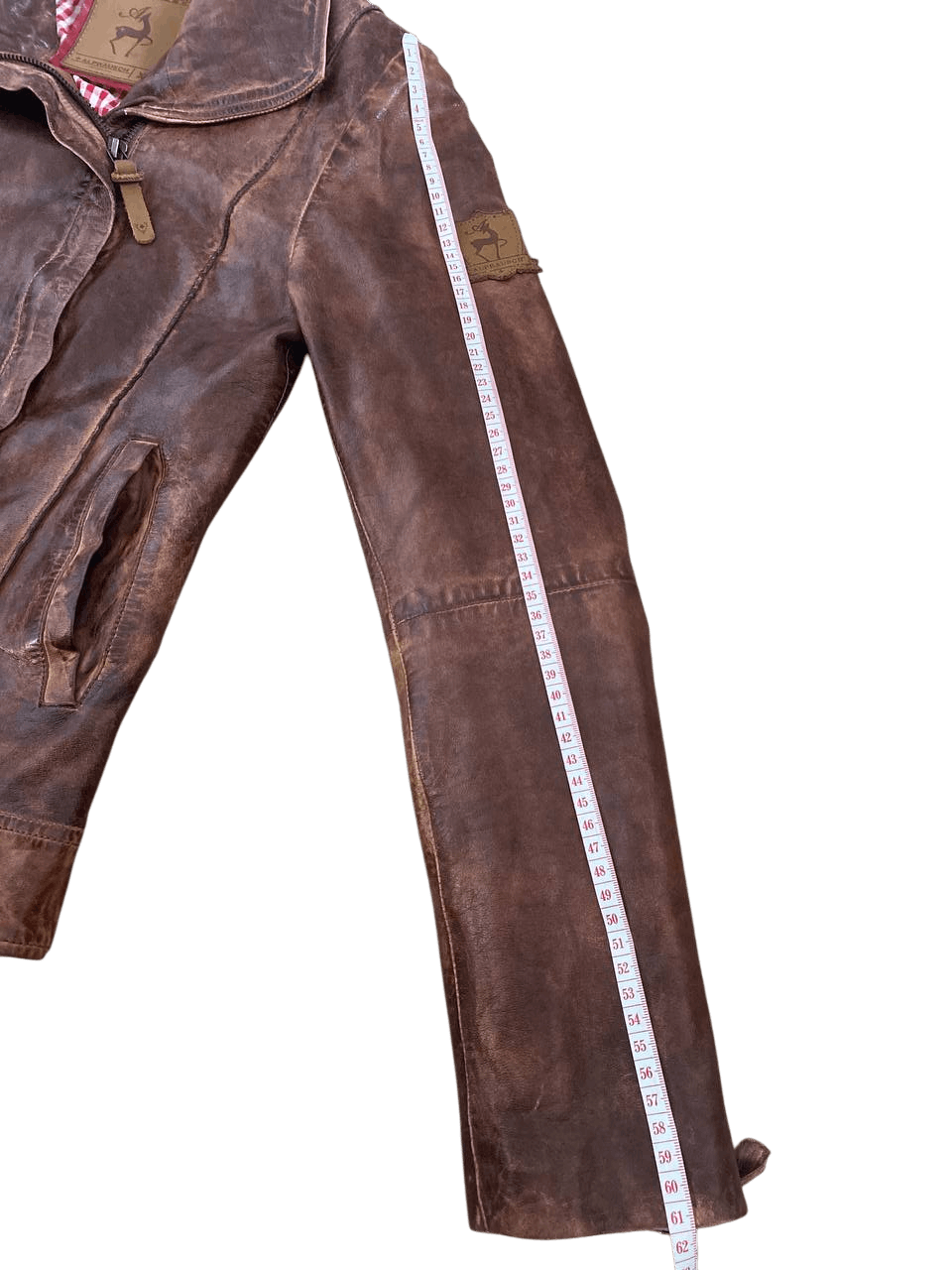Other Alprausch Brown Distressed Leather Jacket XS Swiss Design Size XS / US 0-2 / IT 36-38 - 14 Thumbnail