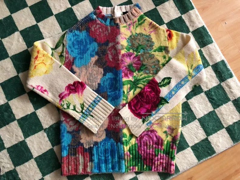 Comme des Garcons Comme Des Garcons size one-size-fits-all Printed knit swea Size S / US 4 / IT 40 - 1 Thumbnail