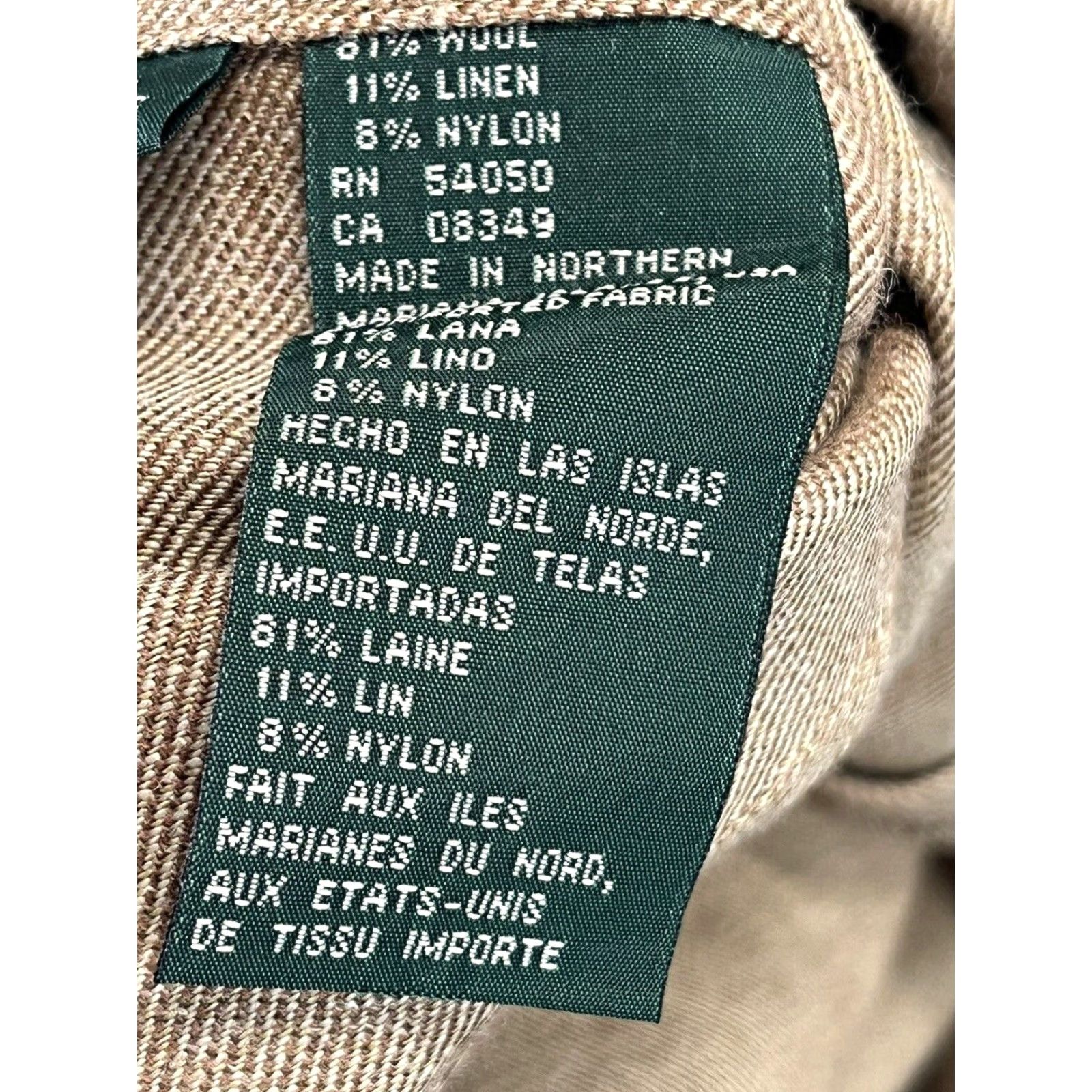 Ralph Lauren VINTAGE Lauren Ralph Lauren Shirt Jacket Shacket Womens 1X Plus Wool Linen Brown w/ Wool Lining Size XL / US 12-14 / IT 48-50 - 7 Thumbnail