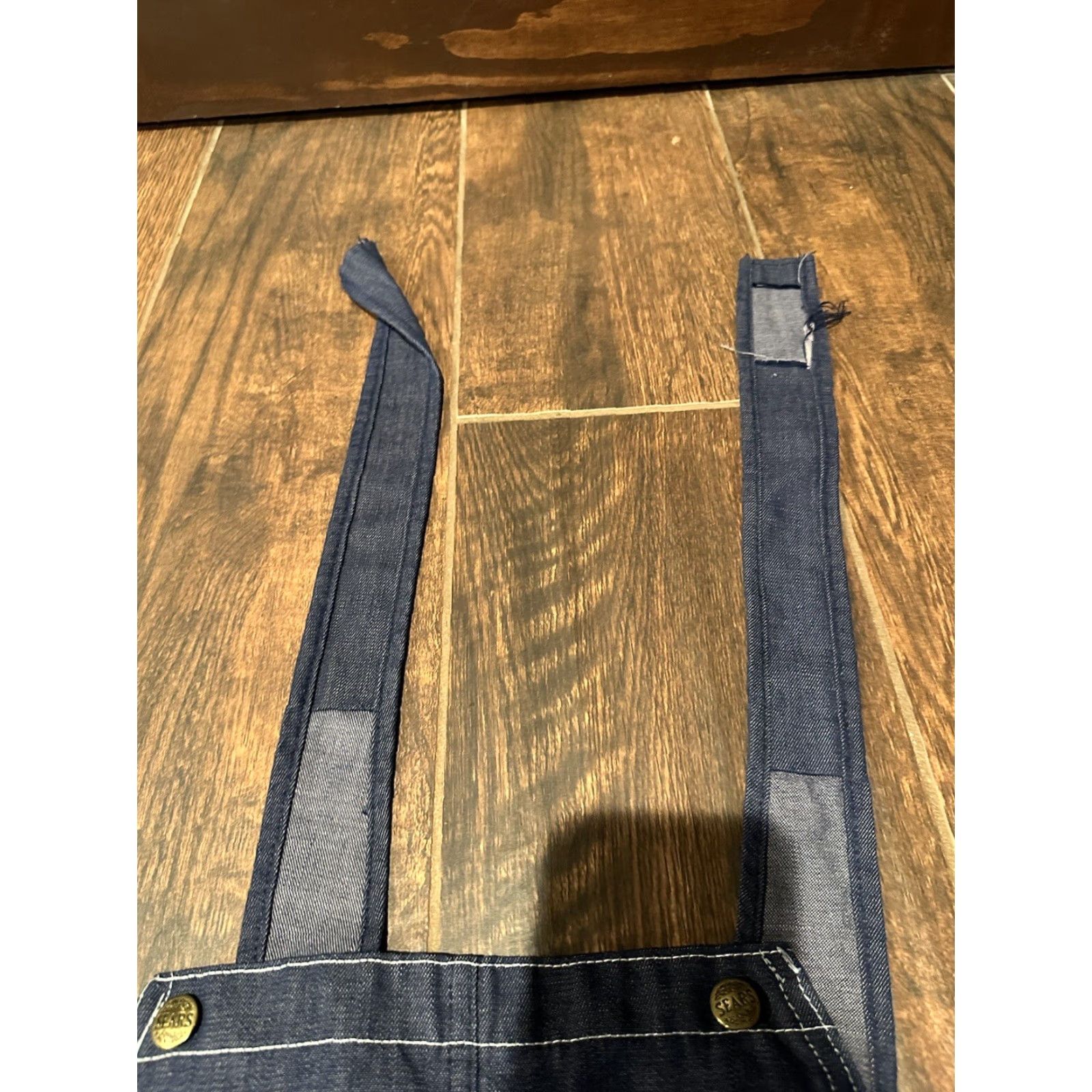 Sears VINTAGE Sears Denim Bib Overalls Jeans Men 36x30 70s 80s Blue Cotton Blend Wide-Leg Pockets Button Regular Mens Size US 36 / EU 52 - 7 Thumbnail